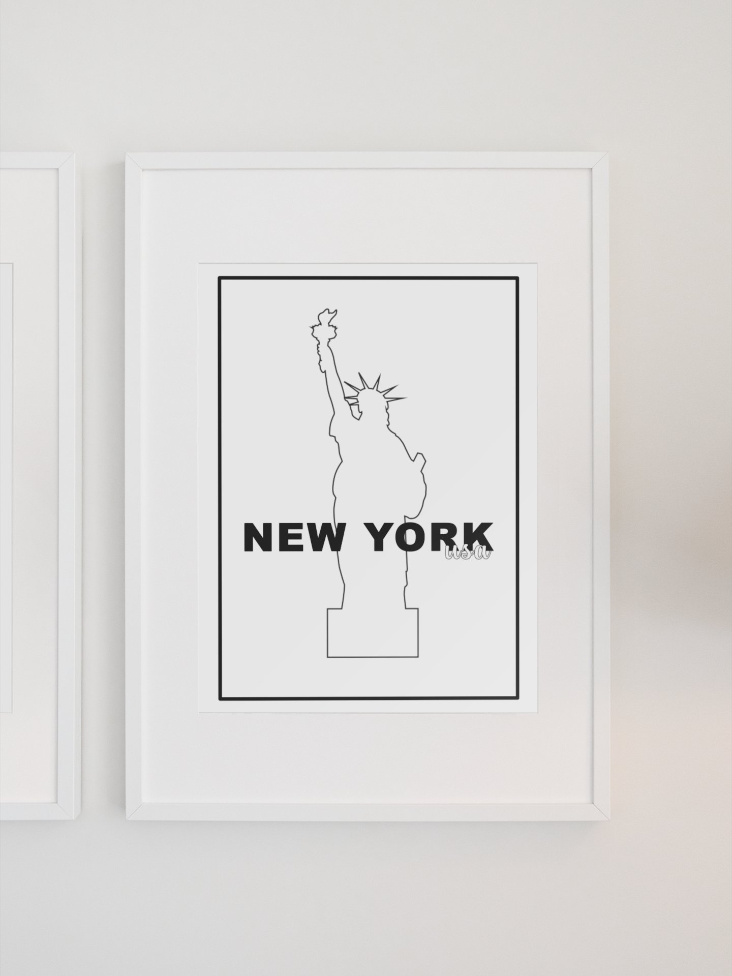 Minimalist Statue of Liberty Line Drawing, Elegant New York USA Wall Art, Simple Iconic Landmark Illustration, Modern Home Decor Print product image (1)