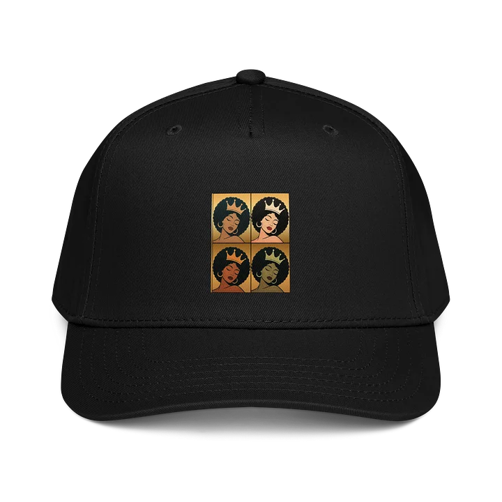 Poised Princess Crowned Afro Pop‑Art Otto Cap product image (1)