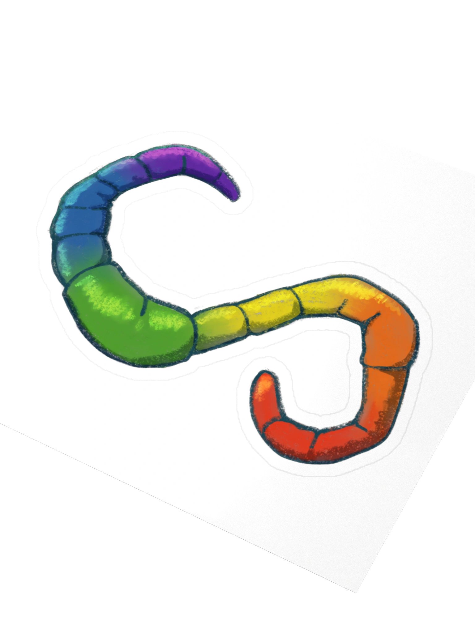 Rainbow Worm Sticker product image (3)