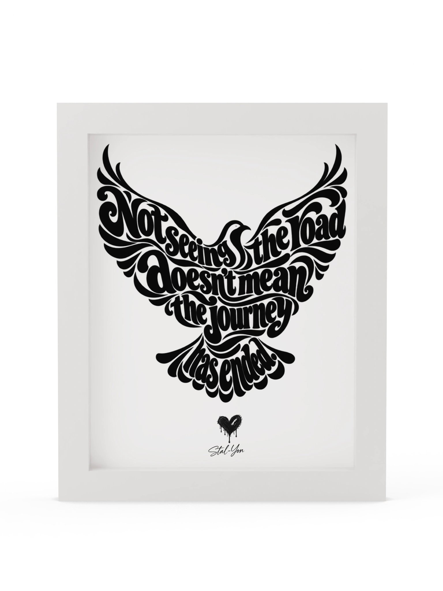 Faith Takes Flight — Eternal Love Wall Art - Black on White product image (1)