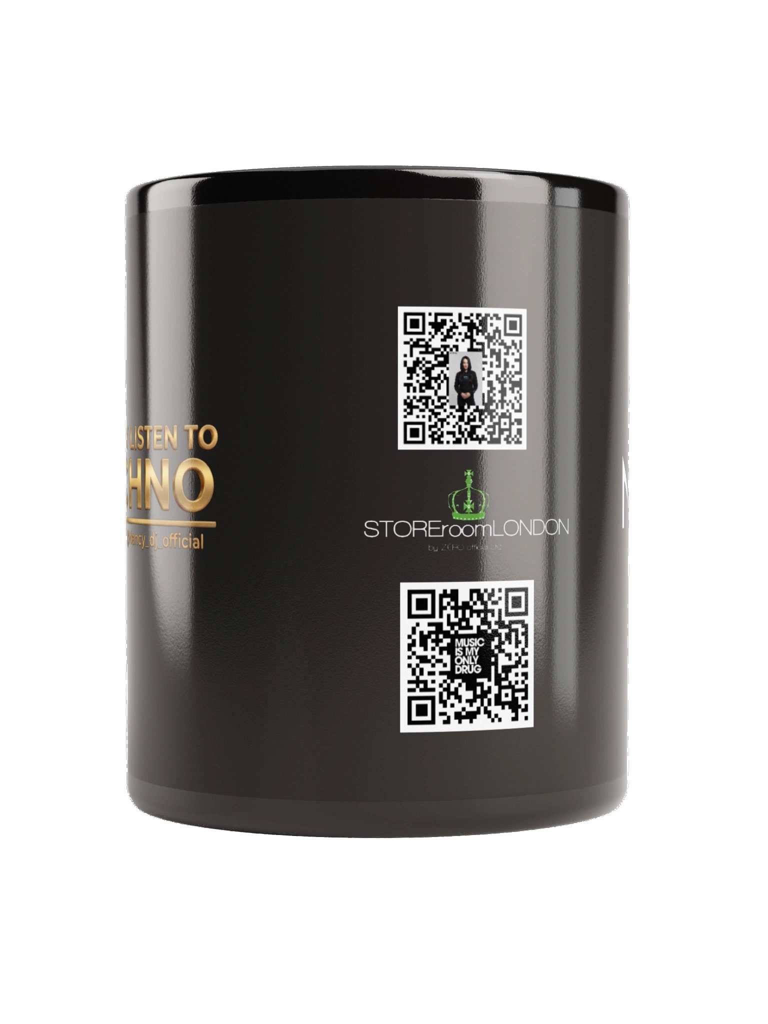 NOBODY LISTEN TO TECHNO Black Glossy Mug by @Nancy_dj_official ® product image (2)