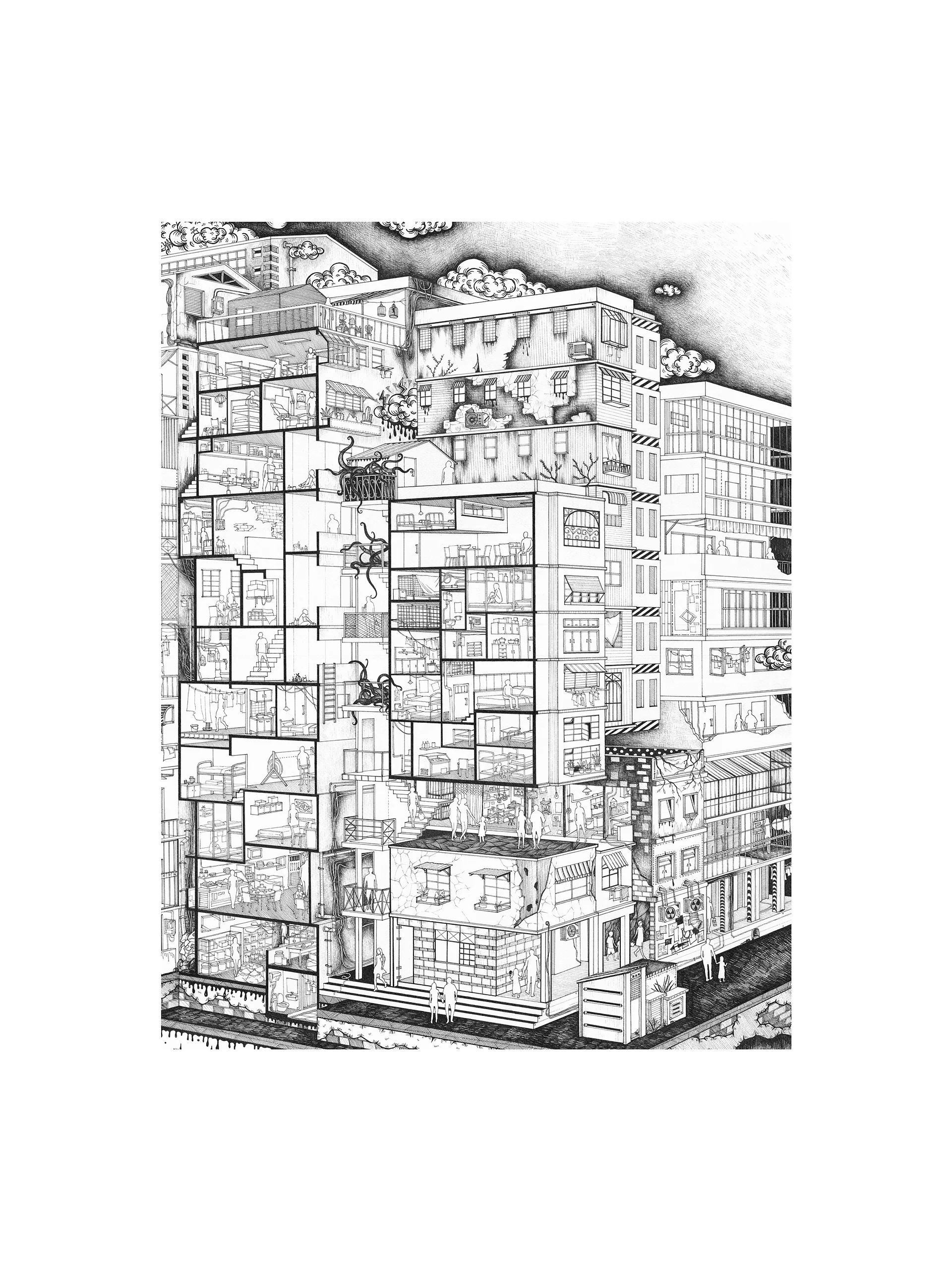 Kowloon Walled City - Original Art Print product image (1)