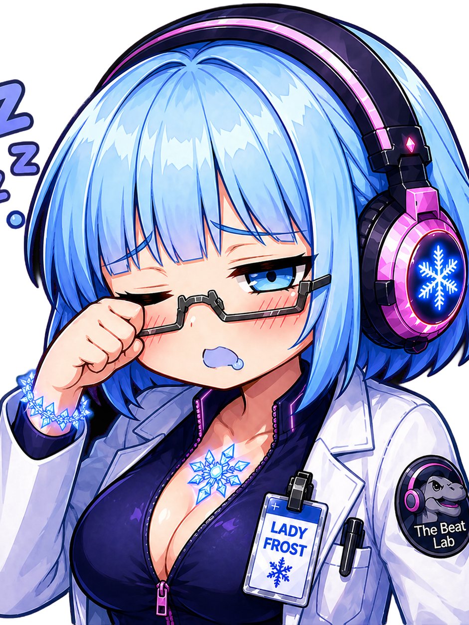 Lady Frost Tired Emote - Die Cut Sticker product image (1)