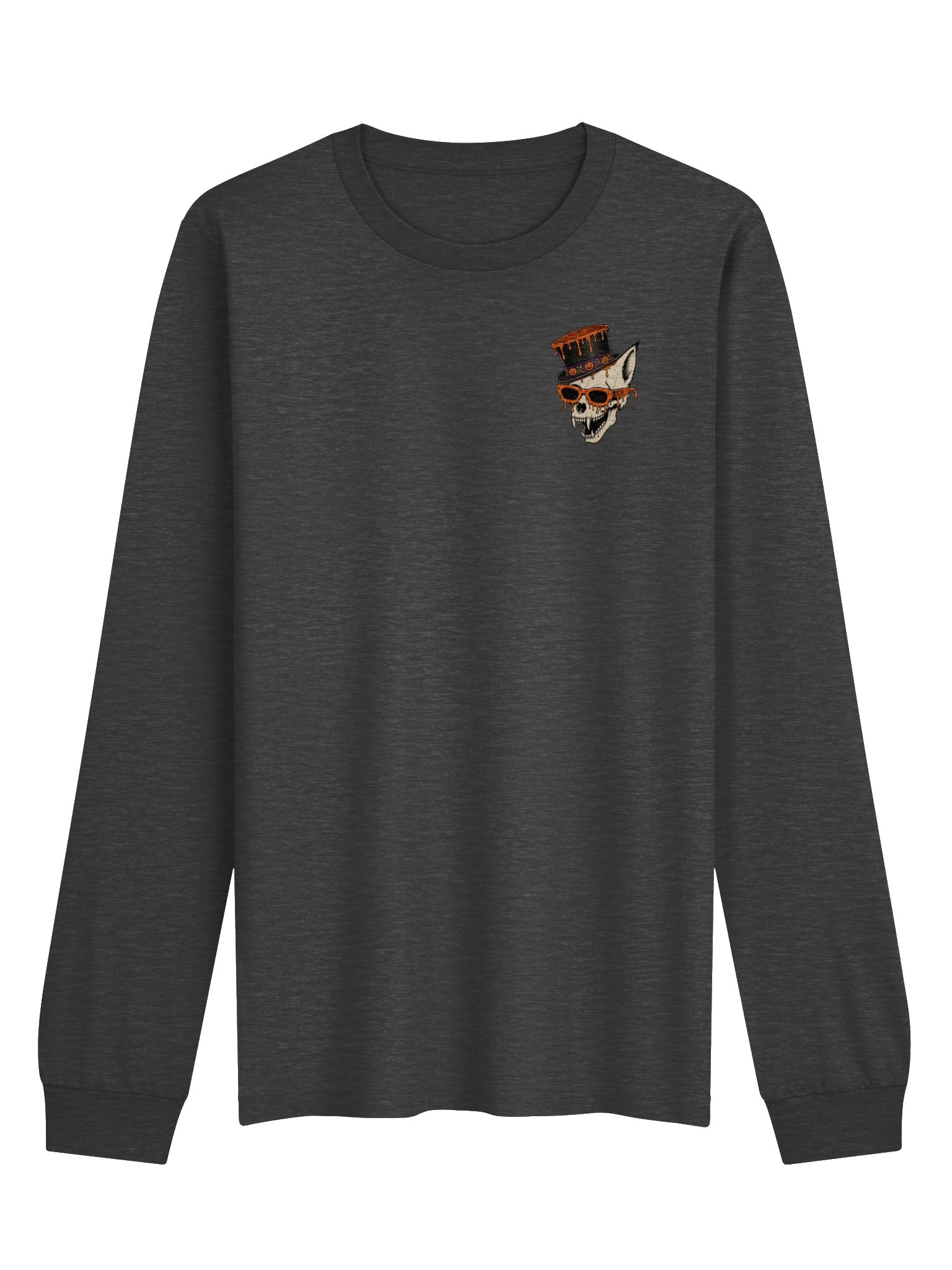 Halloween Skull Top Hat Long Sleeve Tee product image (3)