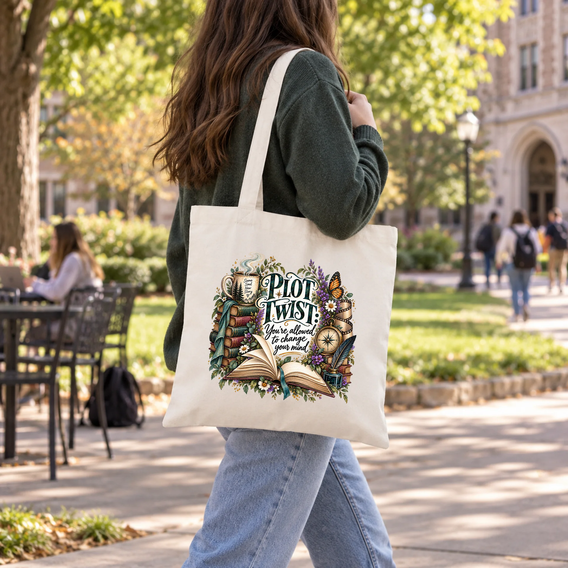 Plot Twist Cotton Tote Bag product image (1)