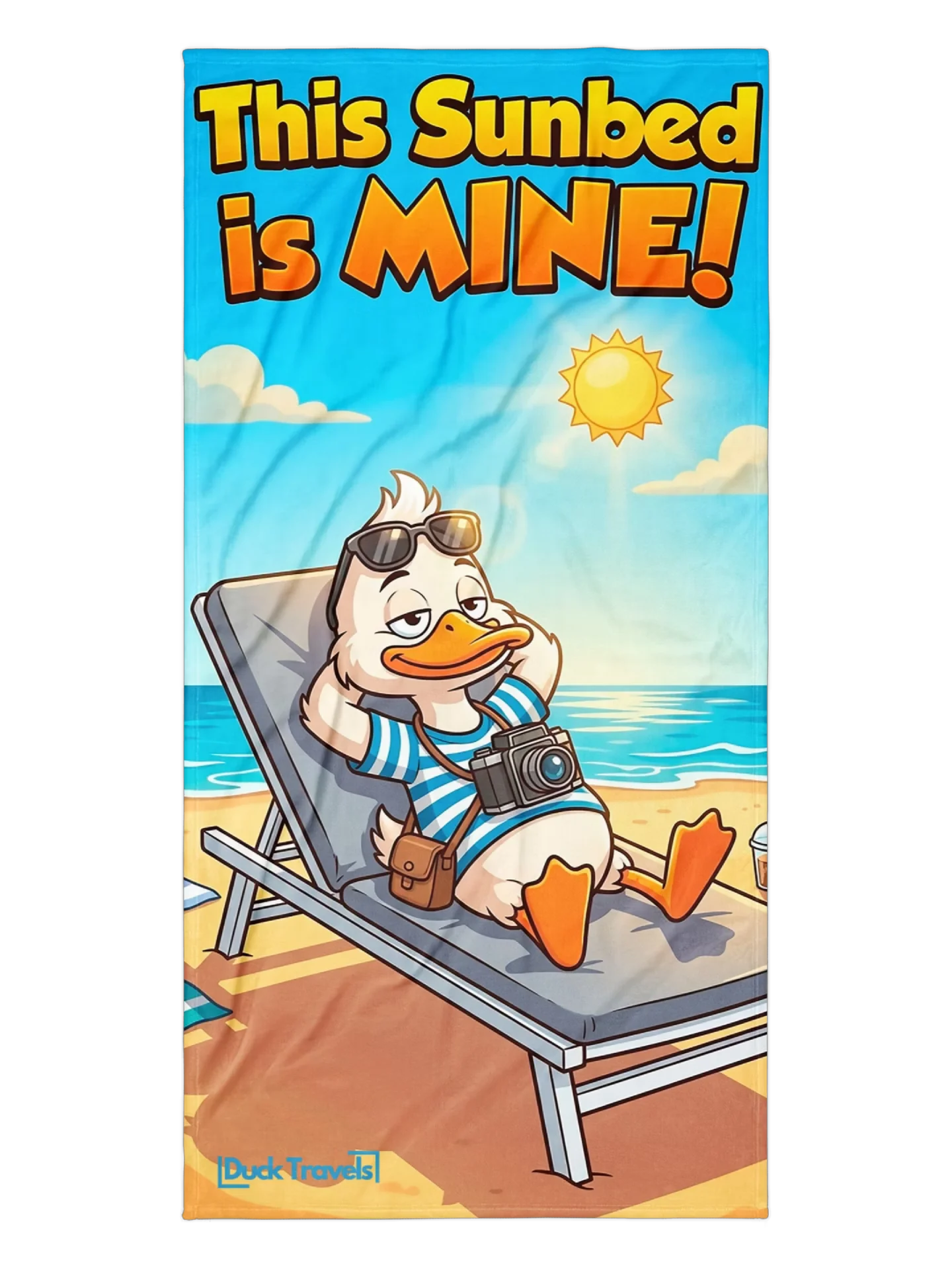 "This Sunbed is MINE!" Traveller Duck Beach Towel product image (1)