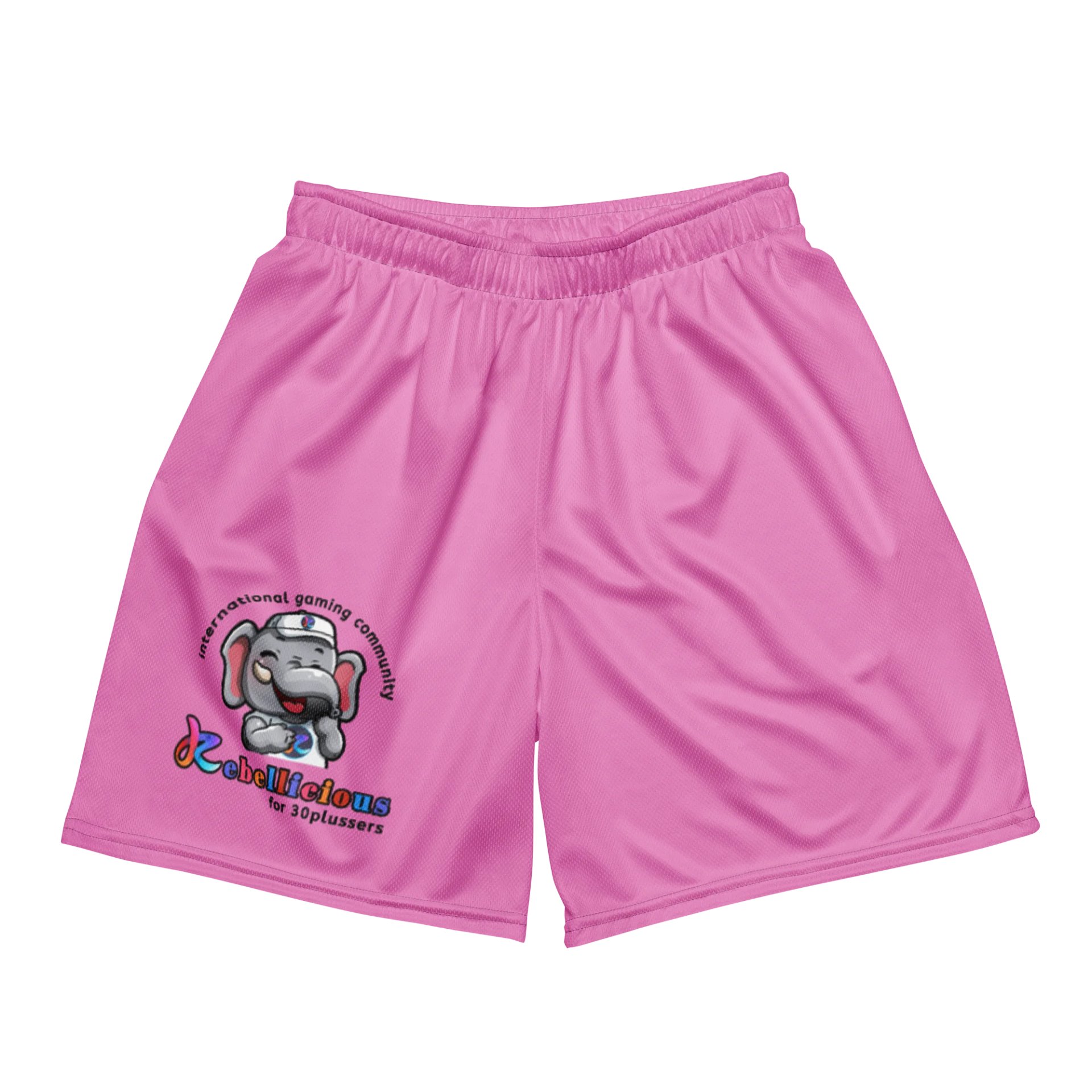 Unisex Shorts with Laughing Rebelphant Pink product image (1)