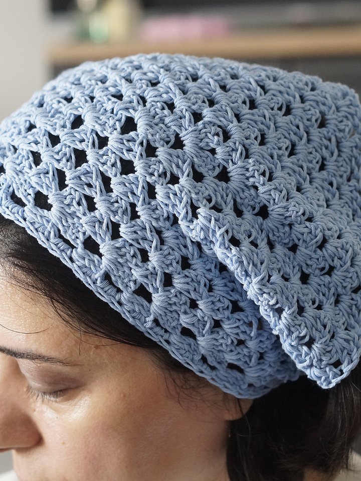 Granny stripes half circle bandana Crochet pattern product image (1)