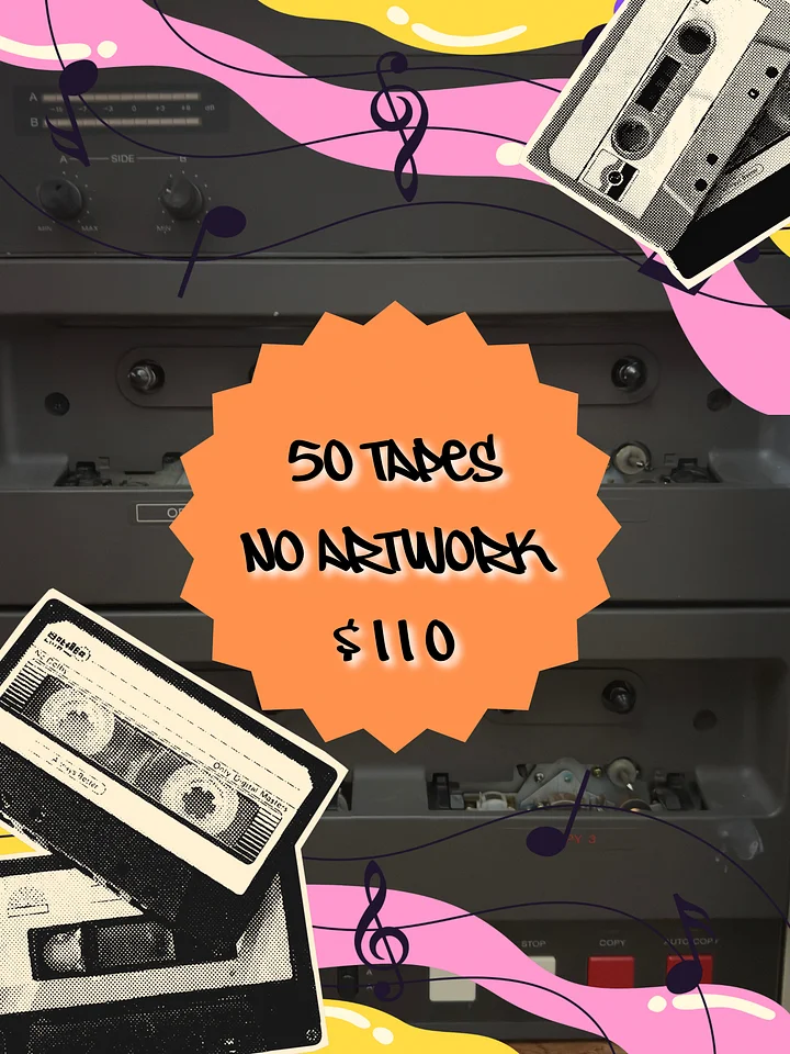 Cassette Dubbing Package: 50 Tapes / NO ARTWORK product image (1)