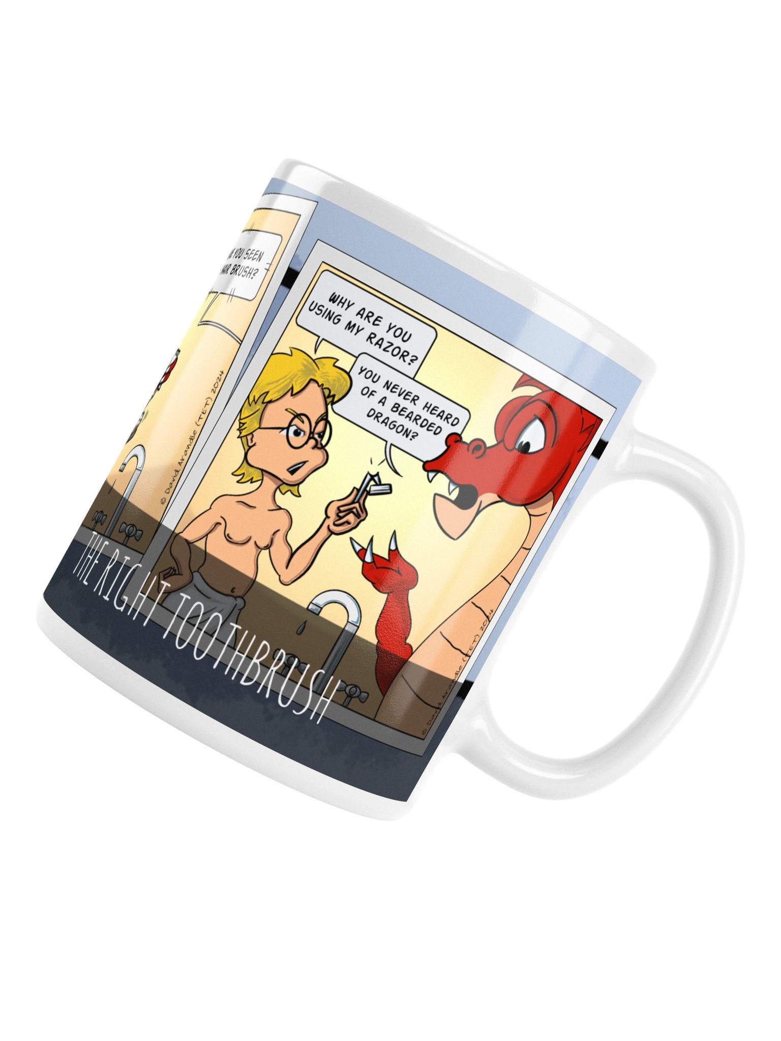 Resident Dragon Comic Right Toothbrush Three-Panel Mug product image (6)