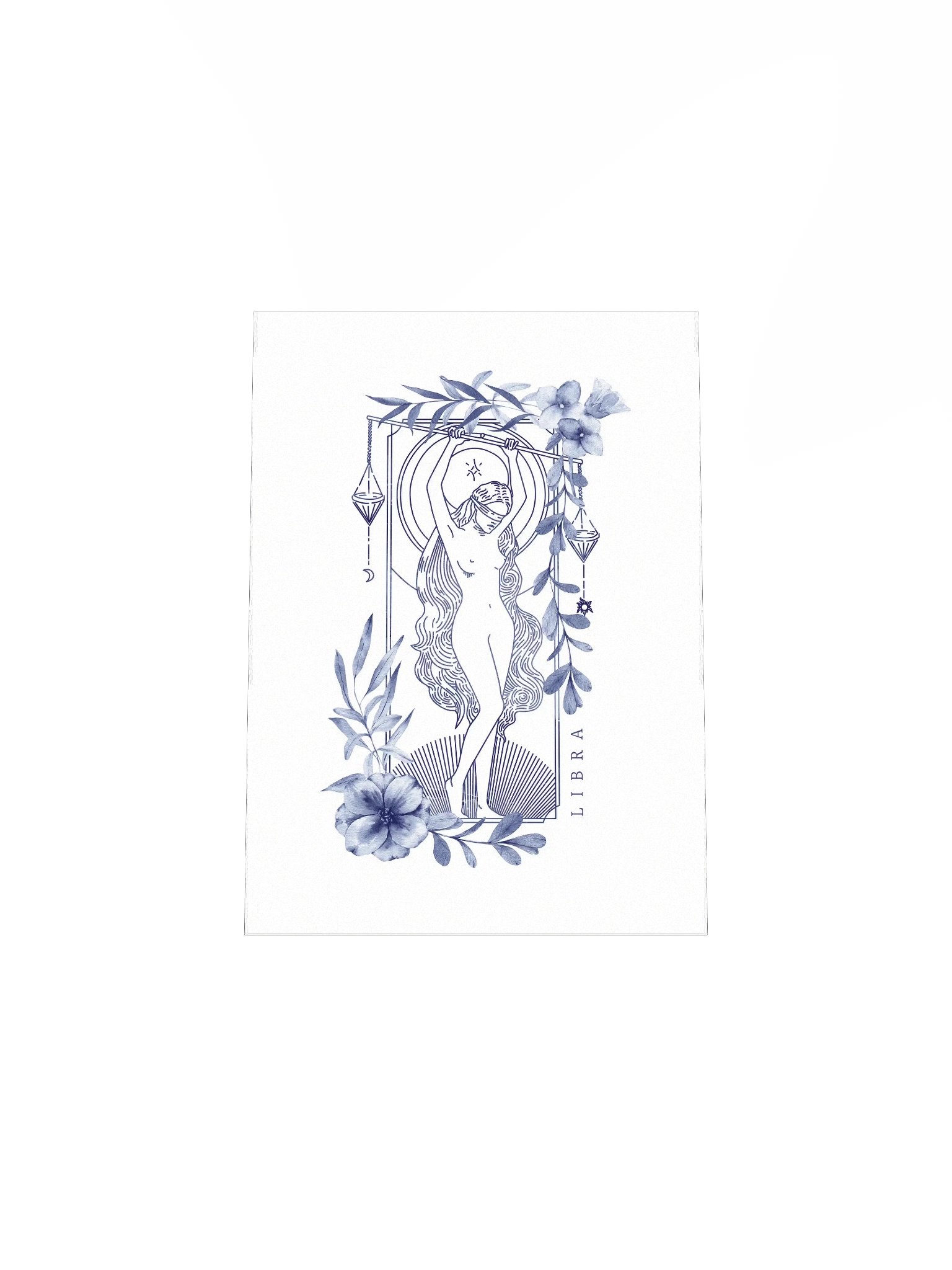 Libra Blue Line Art Zodiac Print product image (6)
