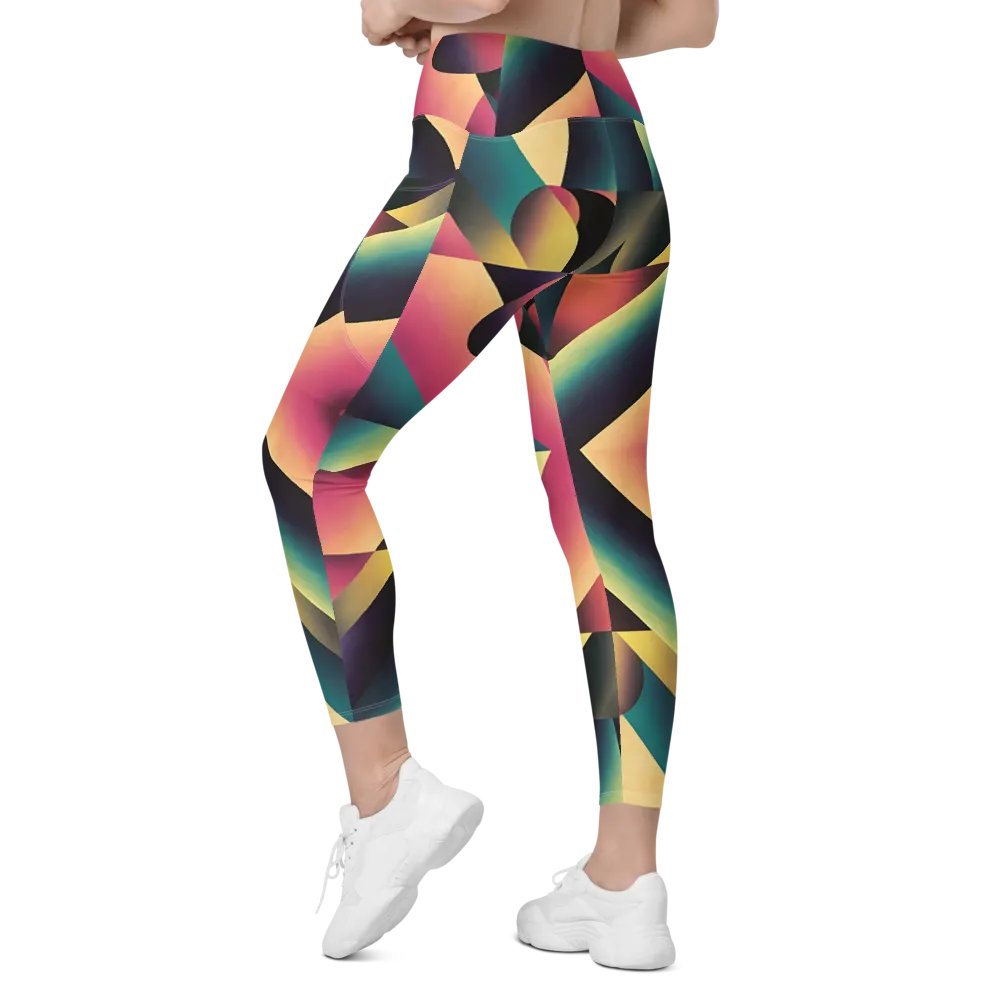 Abstract Lithographic Pattern Design Leggings with pockets - V7 product image (9)