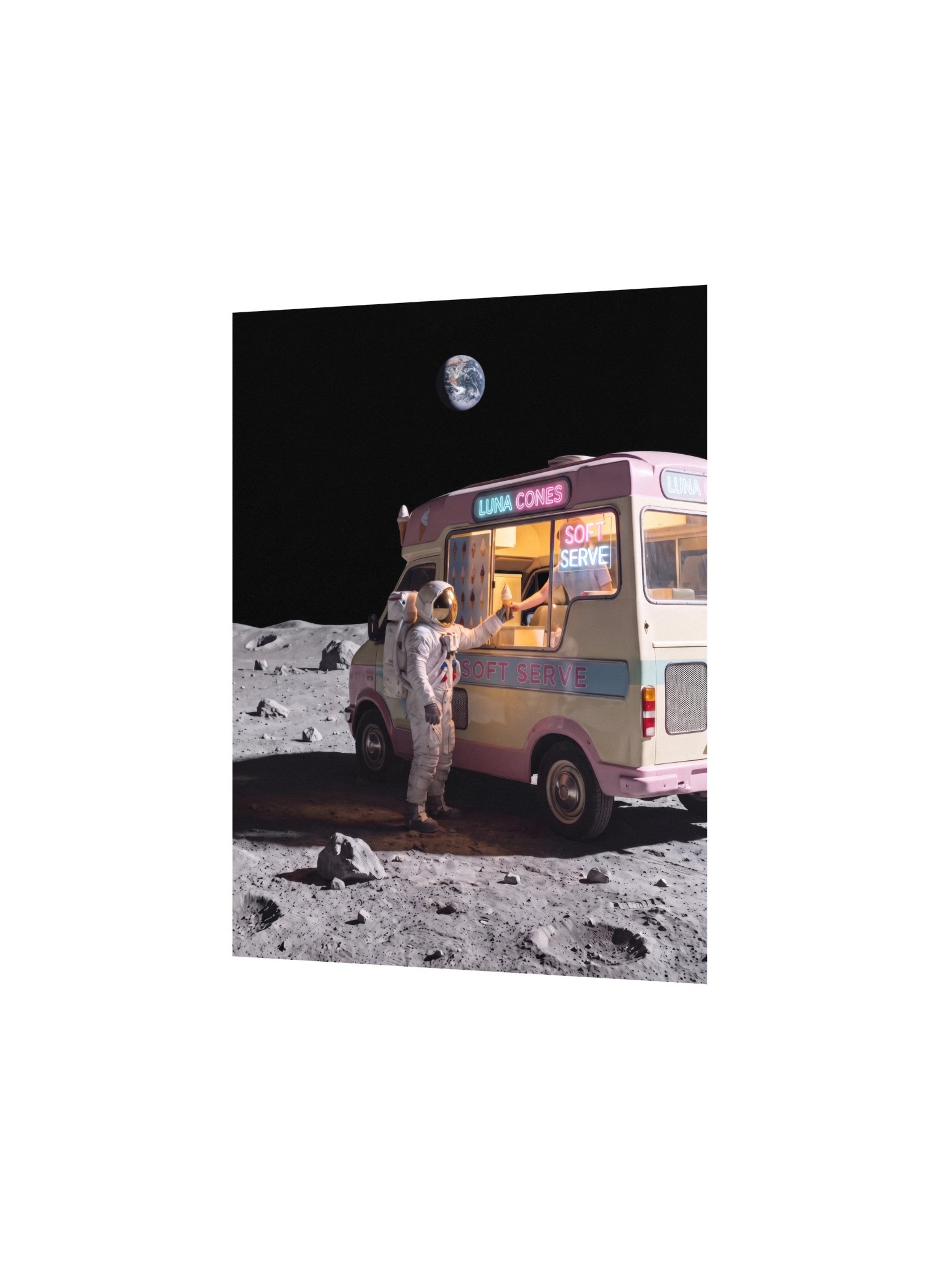 Astronaut Ice Cream Van on the Moon Dreamcore Matte Poster product image (2)