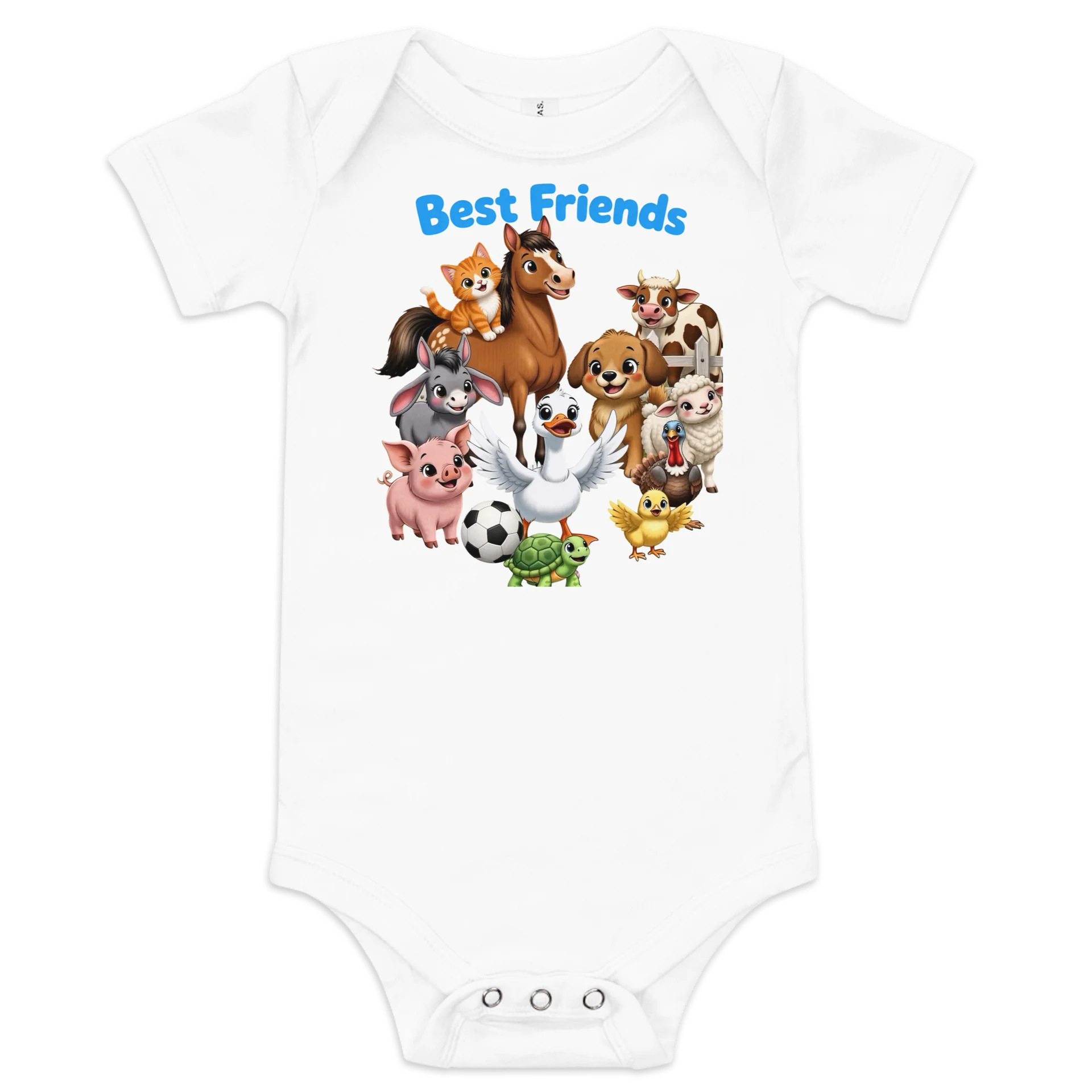 Best Friends Farm Animal Baby Onesie product image (1)