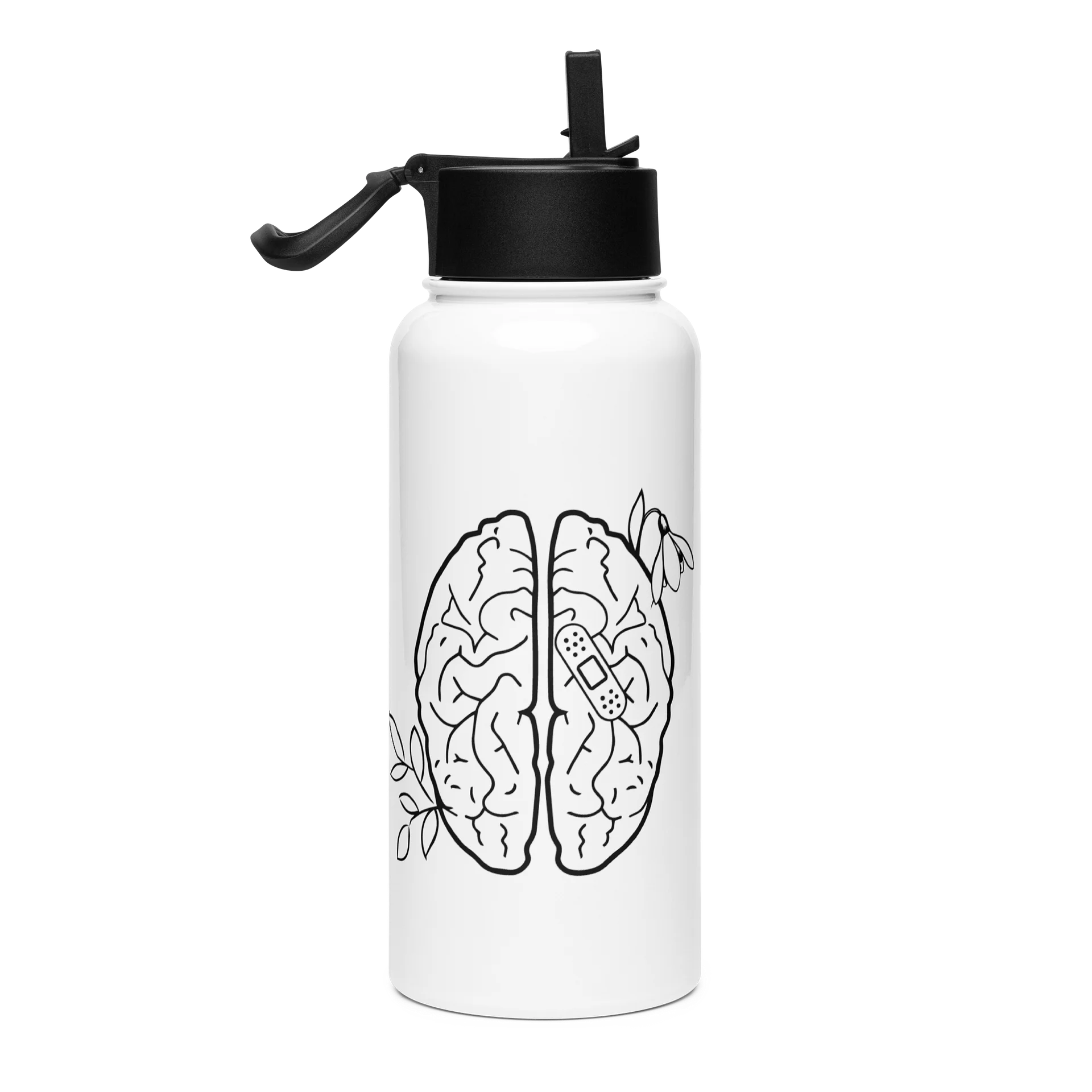 Brain Stainless Steel Water Bottle with Straw Lid product image (1)