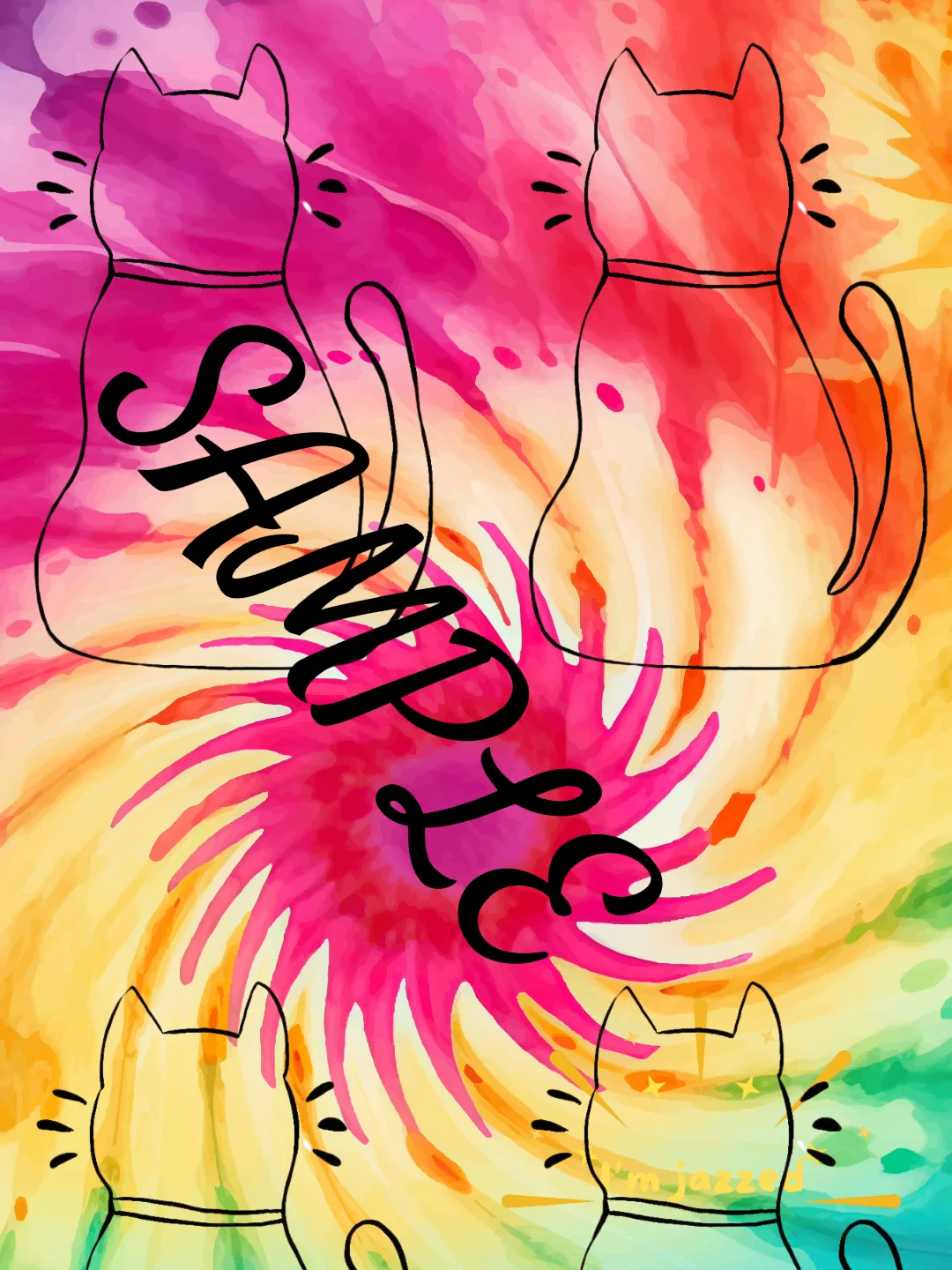 Kitty Tye Dye Wallpaper product image (1)