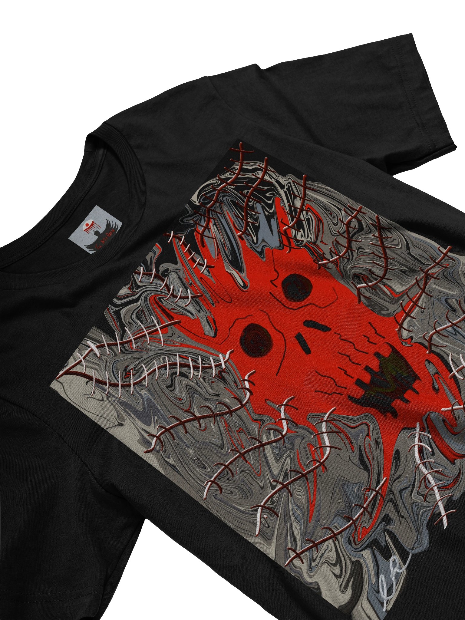 Crimson Mask — Marbled Abstract Tee product image (3)