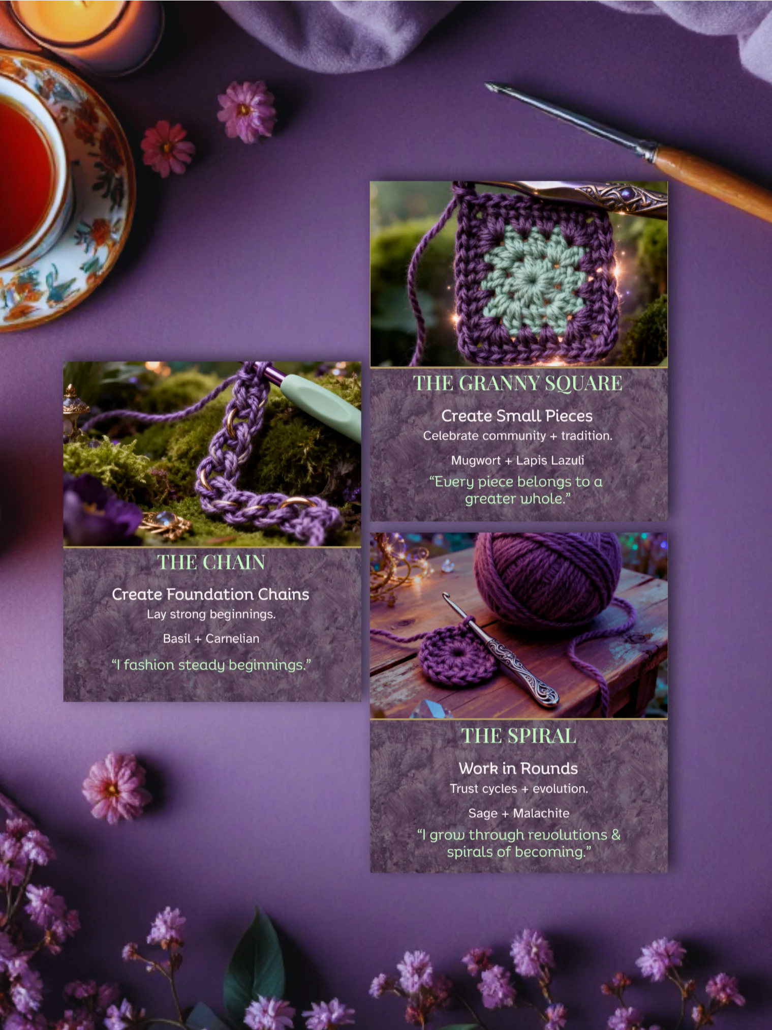 Crochet Oracle Deck Printable | Fiber Artist Oracle Cards Digital Download product image (4)