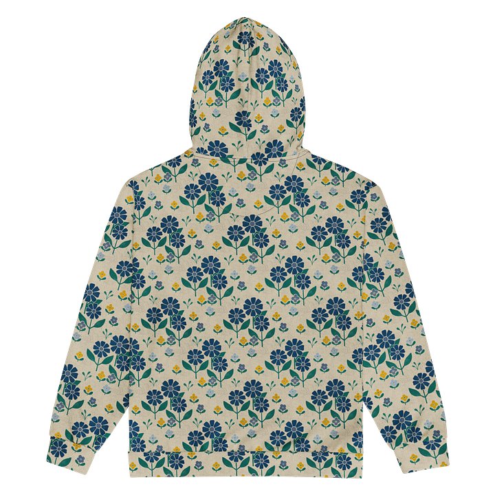 Country Retro Flour Sack Flowers Recycled Unisex Zip Hoodie product image (2)
