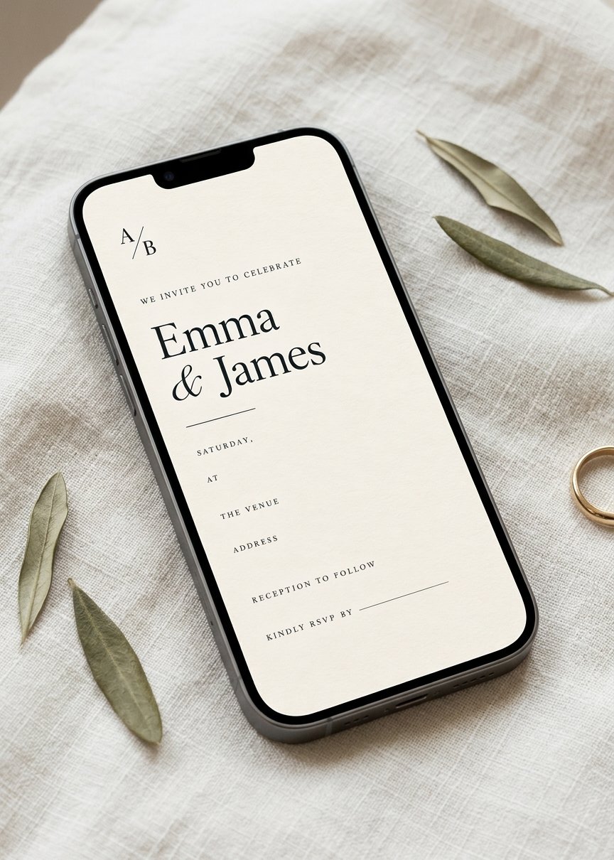 Minimalist Wedding Invitation Template, Editable Canva Invite, Modern Serif Typography Wedding Invitation, Printable Download product image (2)