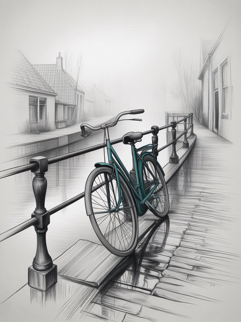 Misty Canal Bicycle Serenity Poster product image (1)