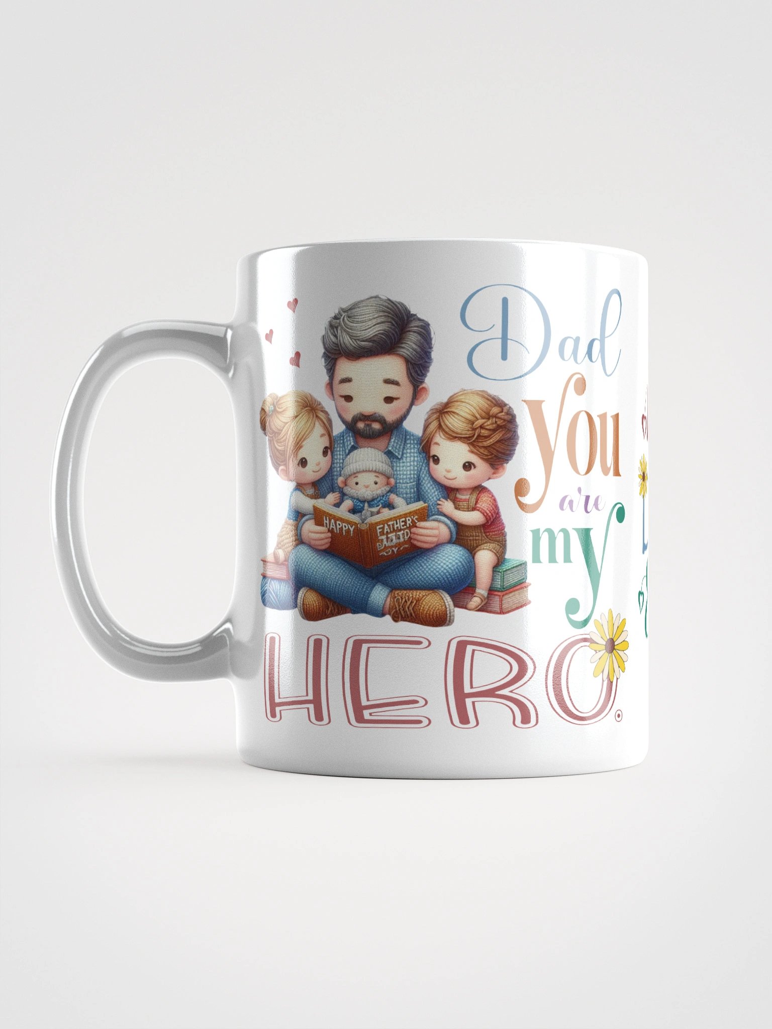 Hero Dad Family Reading Mug product image (17)