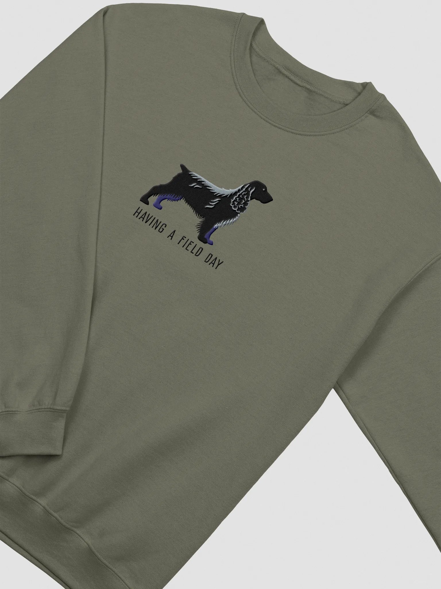 Having a Field Day Sweatshirt (Embroidered) of a Field Spaniel(Black) product image (6)