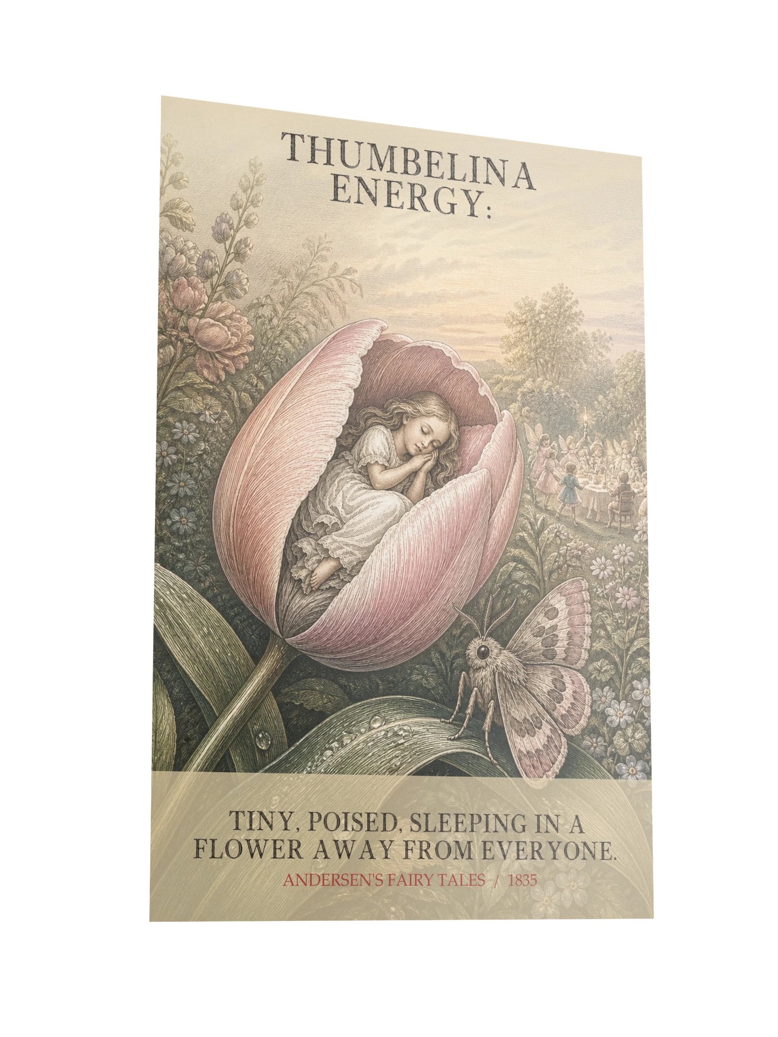 Thumbelina Energy Tiny Poised Sleeping Flower Away -- Andersens Fairy Tales Art Print product image (10)