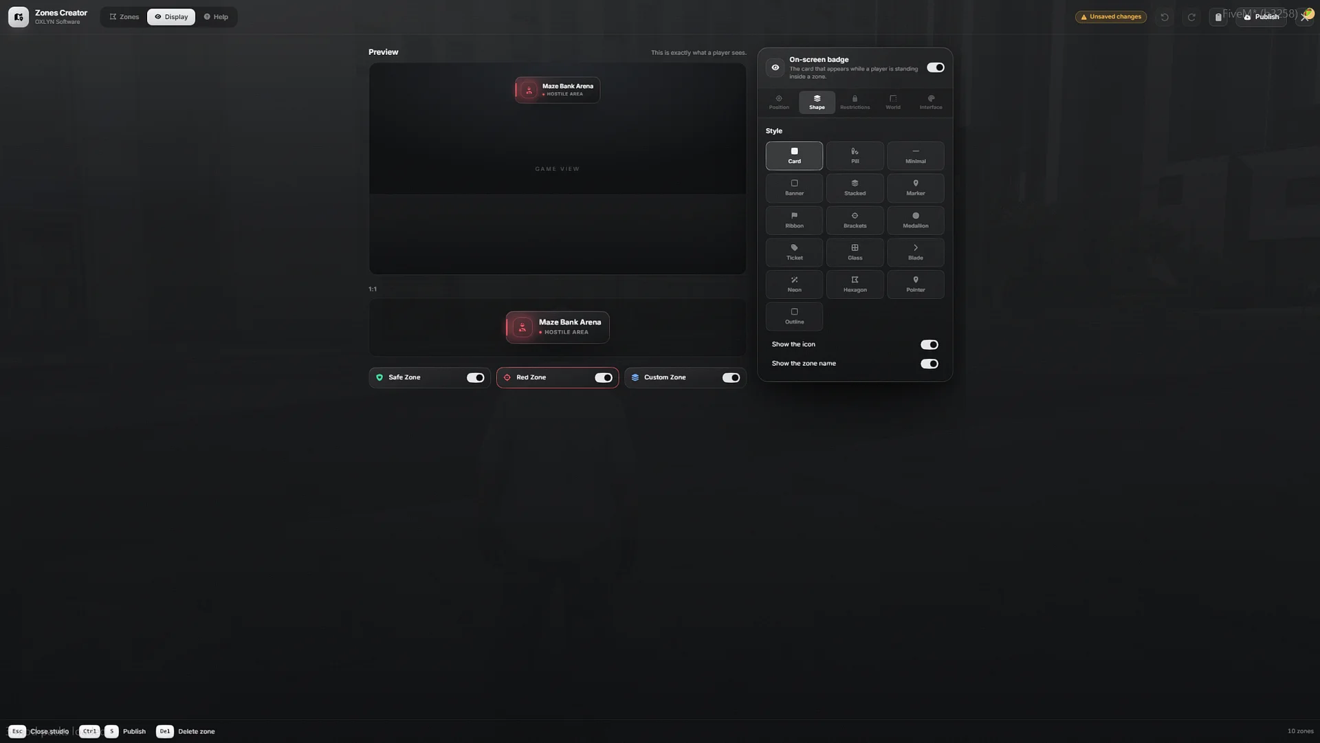 FiveM Zone Creator – Safe Zones, PvP, Traffic & 35 Rules In-Game [ESX/QBCore/QBOX] product image (4)