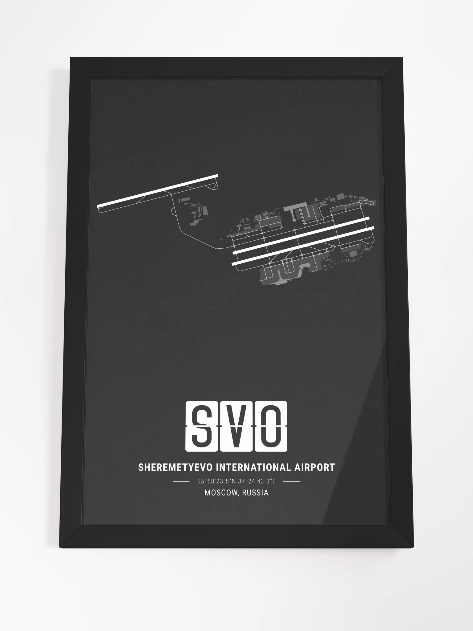 Framed Airport SVO Premium Map On Matt Paper product image (4)