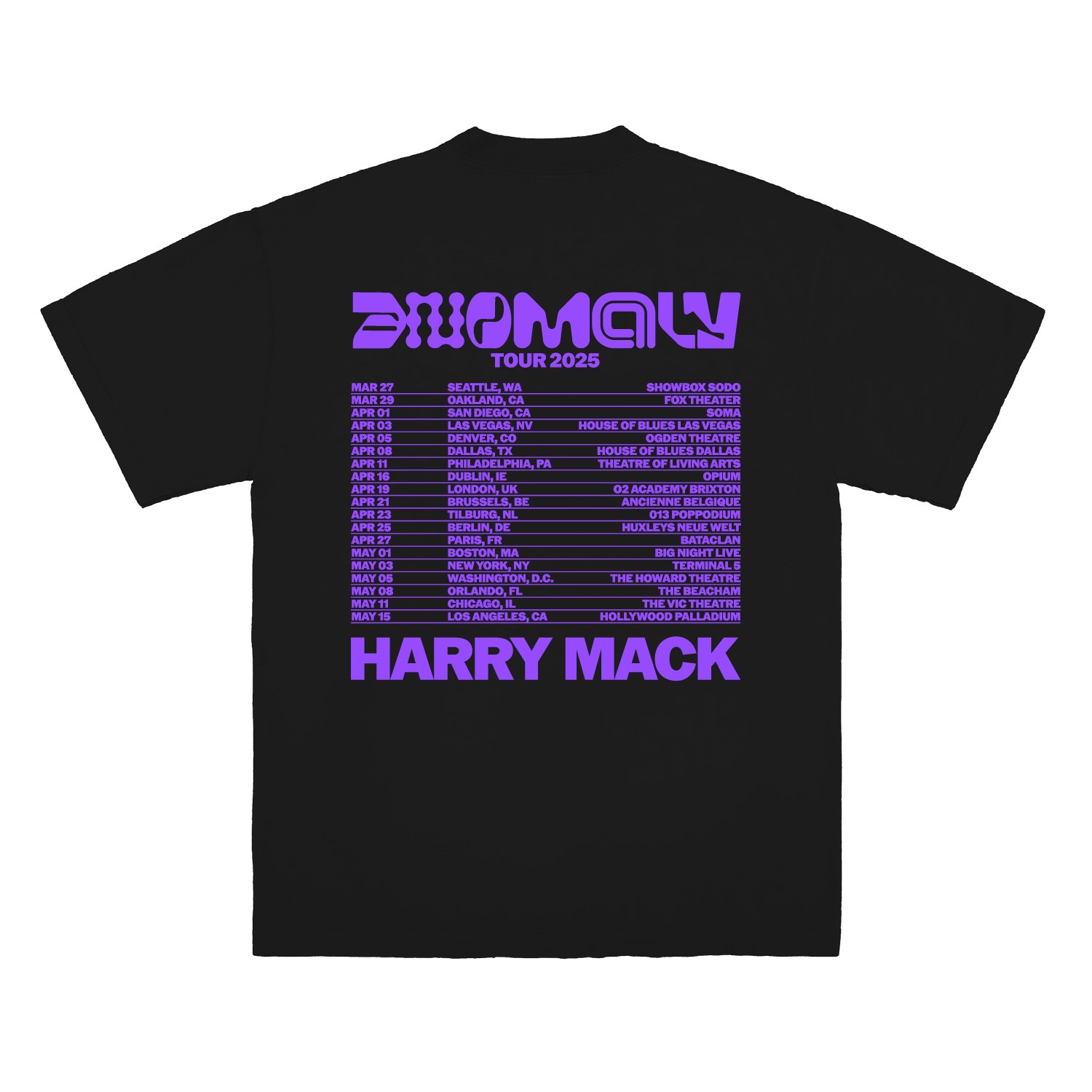 Anomaly Tour 2025 Black T-Shirt product image (2)