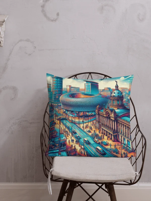 Urban Vibes Premium Pillow | AI Design Birmingham city england product image (1)
