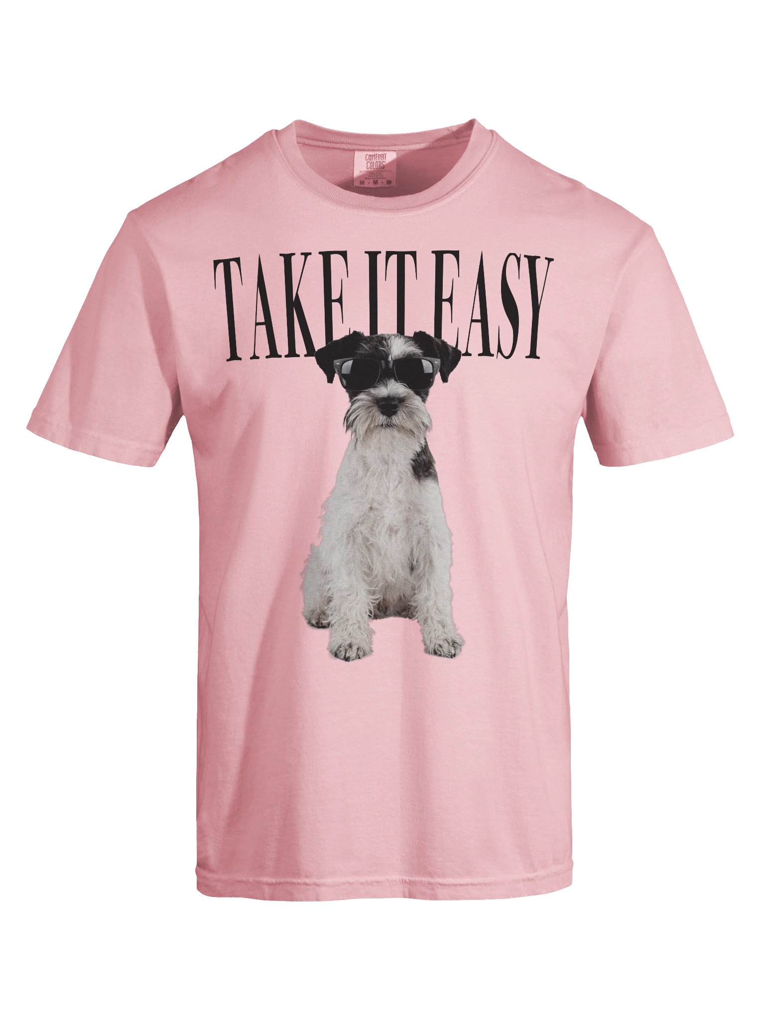 Take It Easy '90s Pop Vintage-Style T-Shirt for Miniature Schnauzer(Black & White) Owner product image (10)