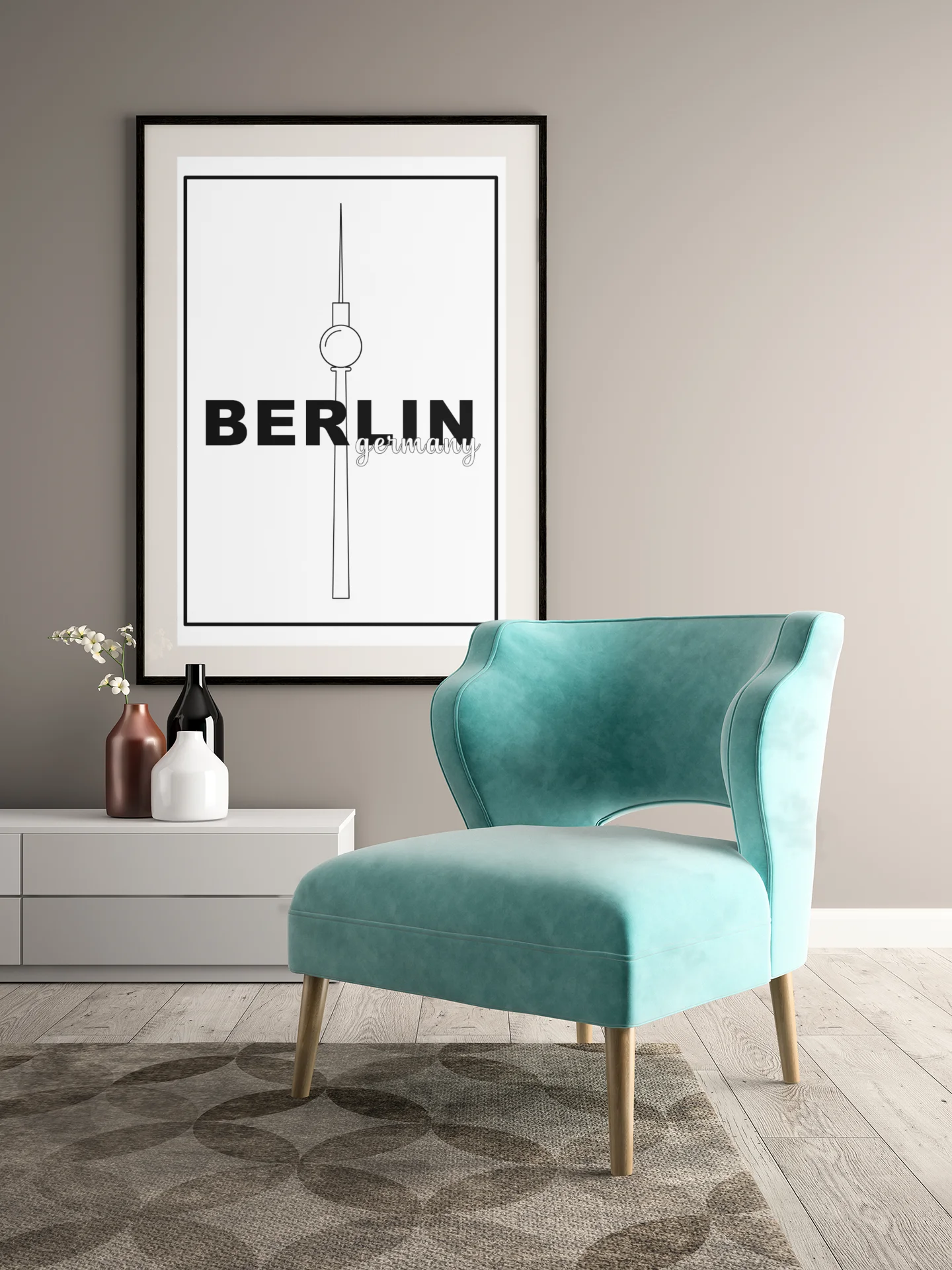 Berlin TV Tower Minimalist Poster, Iconic German Landmark Art, Black and White City Line Drawing, Urban Chic Wall Decor, Travel Gift product image (4)