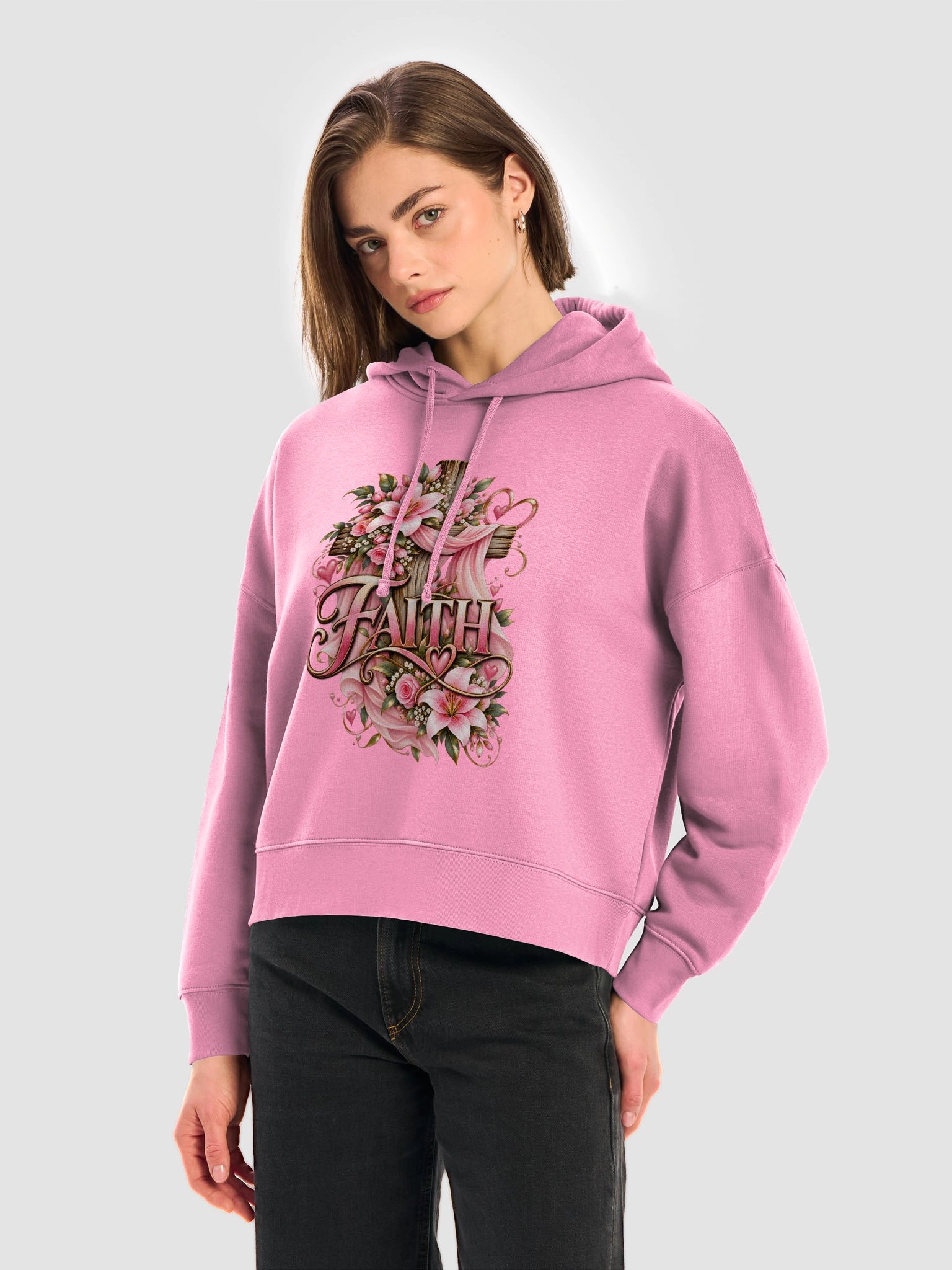 Floral Faith Cross Hoodie product image (5)
