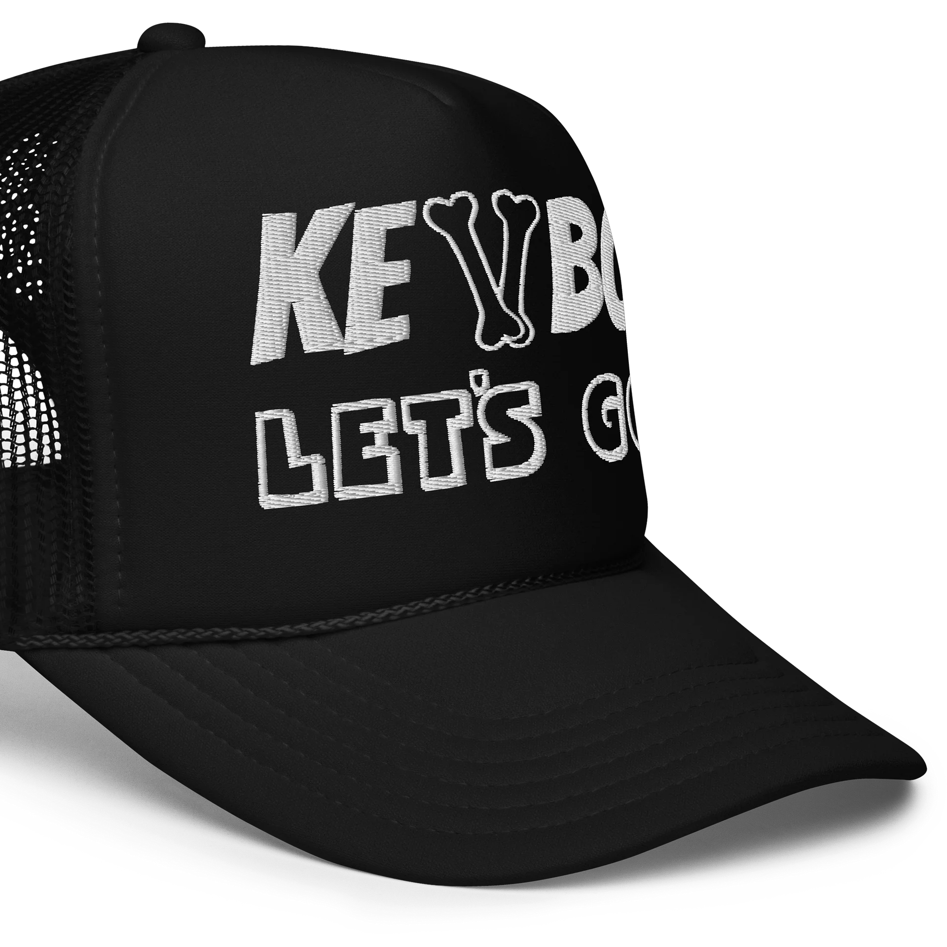 KEVBO "Let’s Go" Black FOAM Trucker Snapback Hat product image (5)
