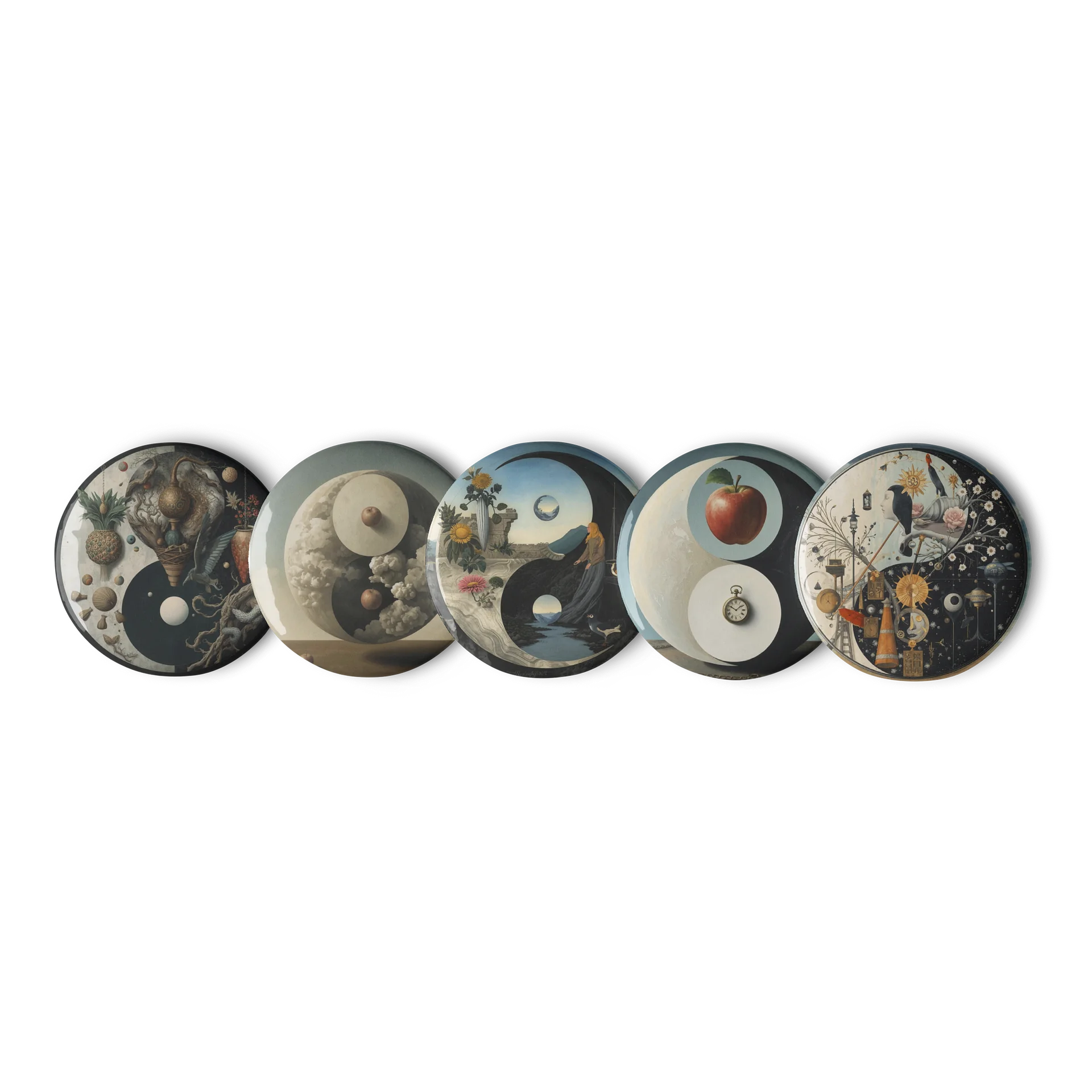 Cosmic Balance Art Pins (set 4) – Abstract Yin & Yang Collection product image (1)
