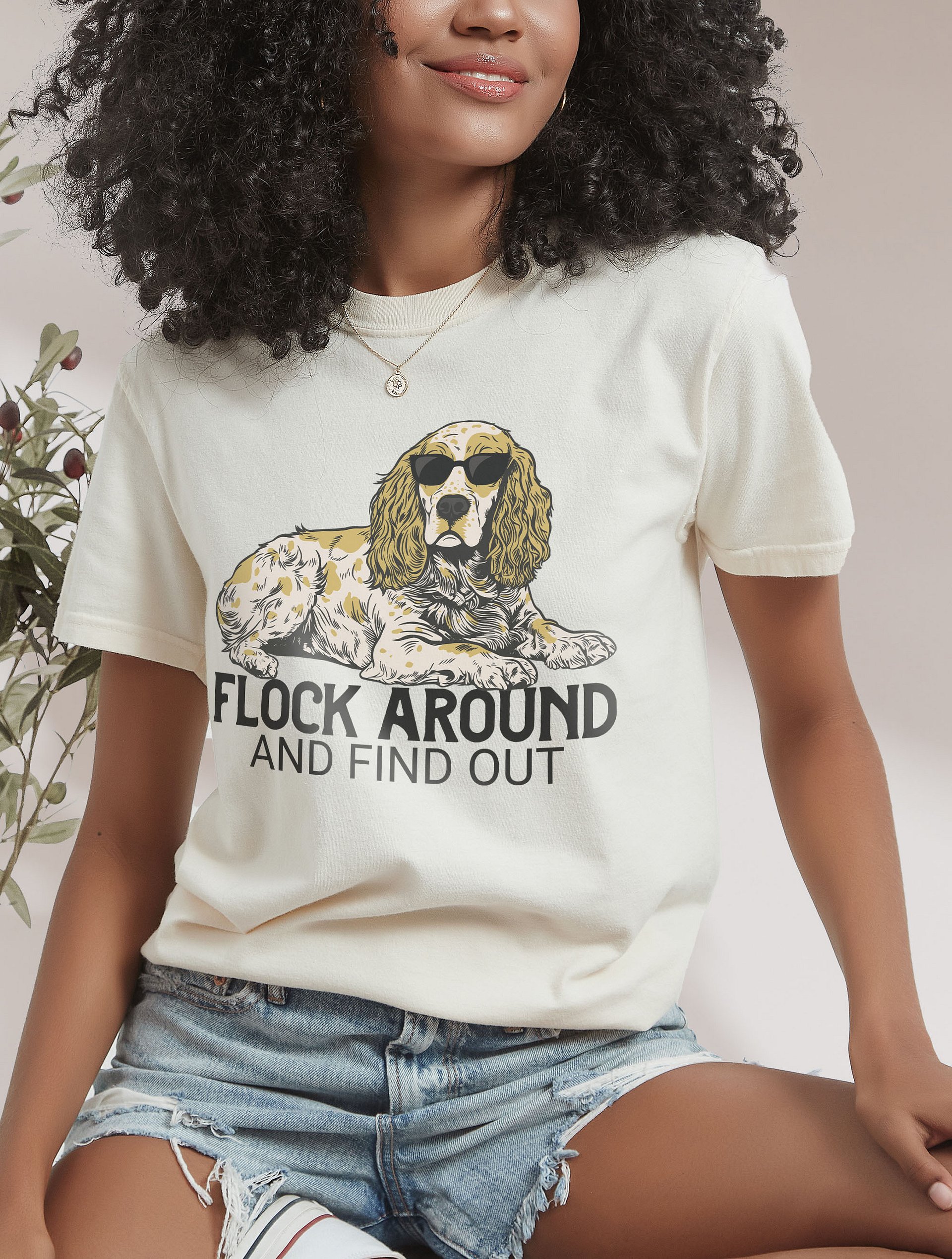 Flock Around and Find Out T-Shirt of a Cocker Spaniel(Lemon Roan) | Funny T-Shirt for Hunting Dog Paw-rents product image (2)
