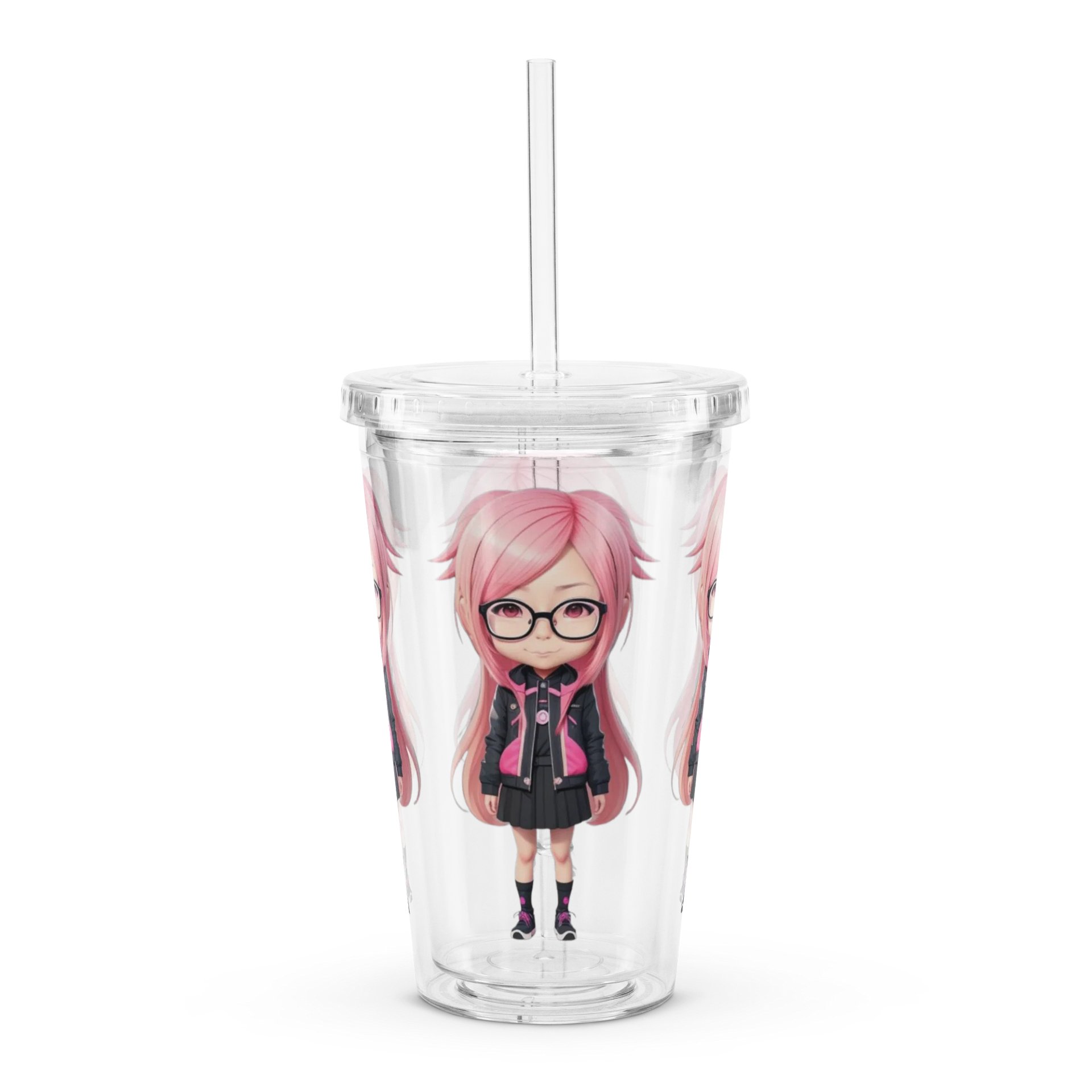 (PINK CHIBI) K Clear Plastic Tumbler product image (3)