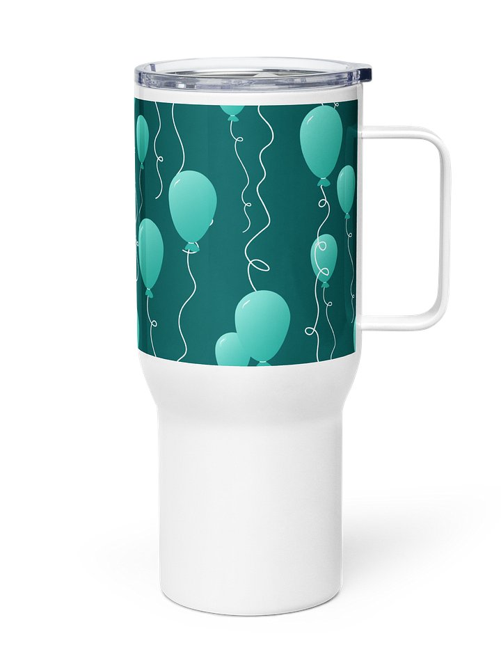 Party Time! Teal Balloon Stainless Steel Travel Mug with Handle product image (2)