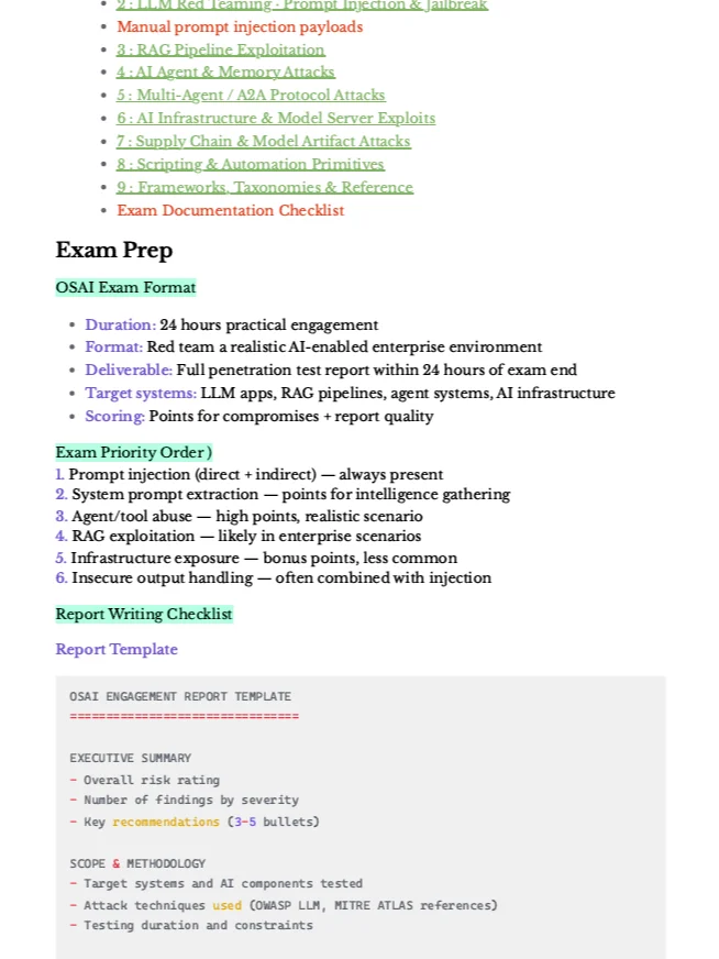 The Unofficial Offensive Security AI Red Teamer Study Notes + FREE Cheat Sheet product image (2)