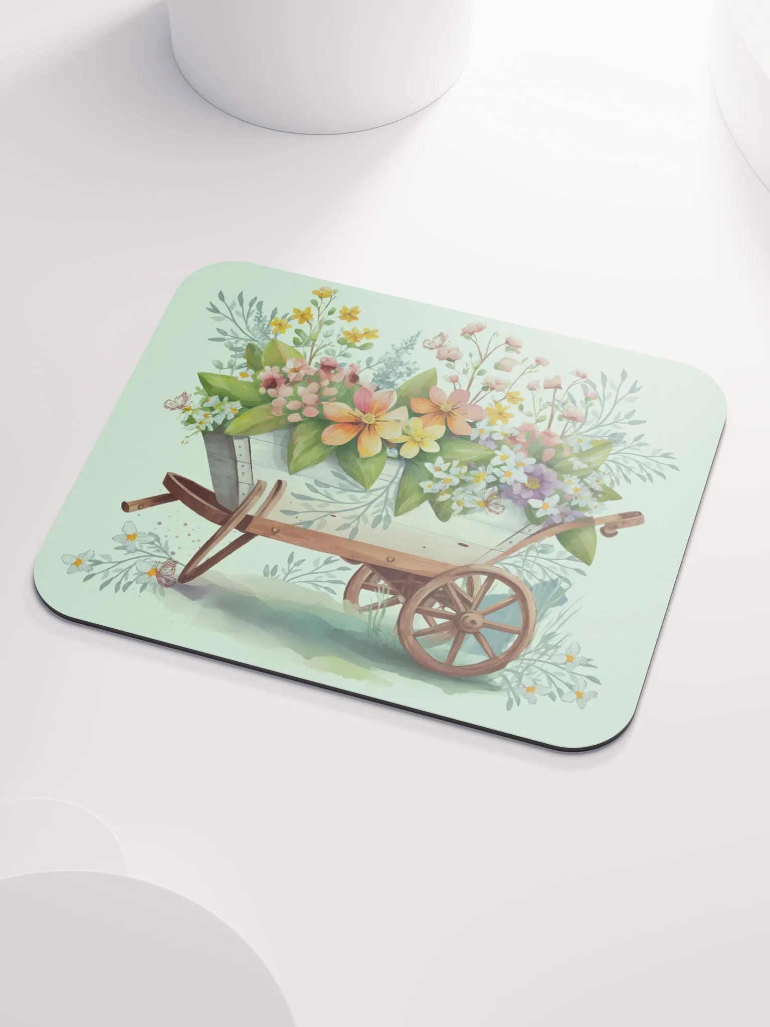 Old Wheelbarrow Full Of Flowers Mousepad product image (3)