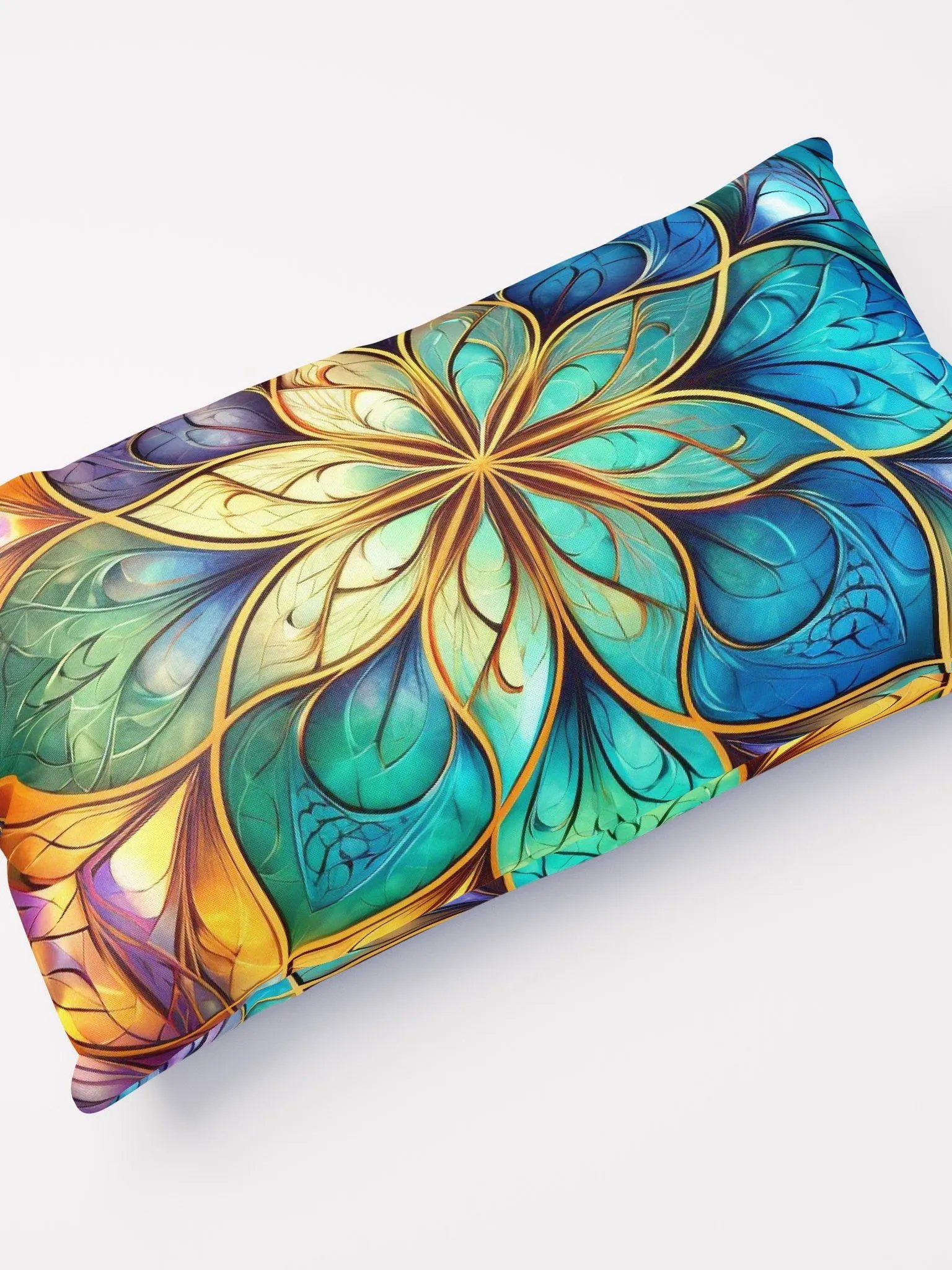 Jewel-Toned Fractal Throw Pillow - Mesmerizing and Fun product image (4)