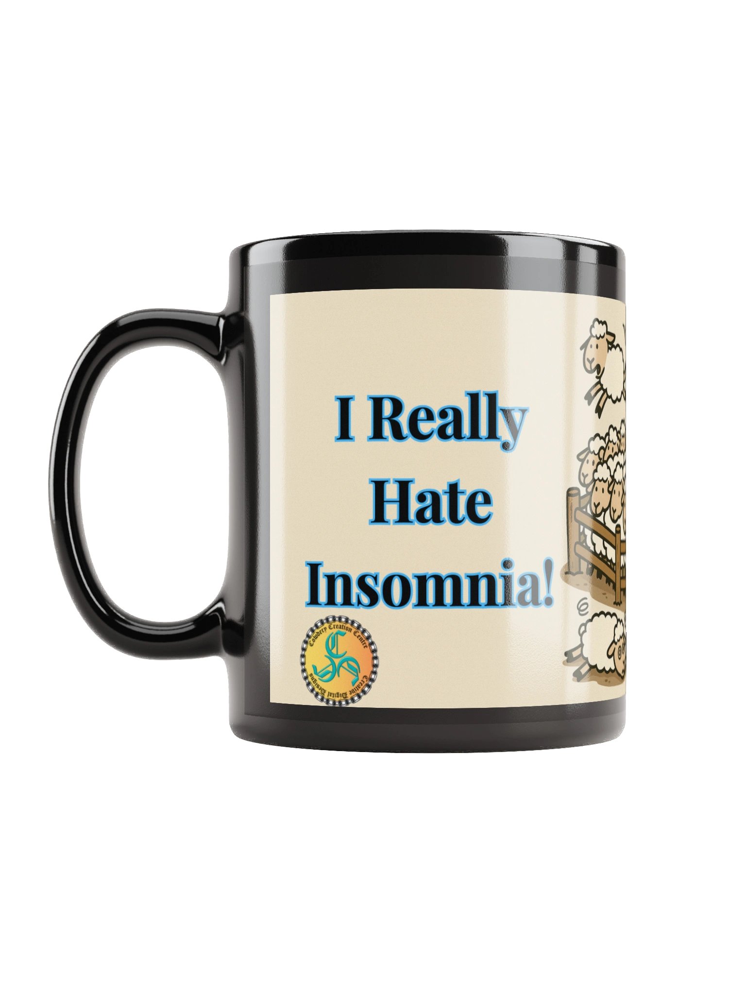 I Really Hate Insomnia (Both) Glossy Black Mug product image (12)