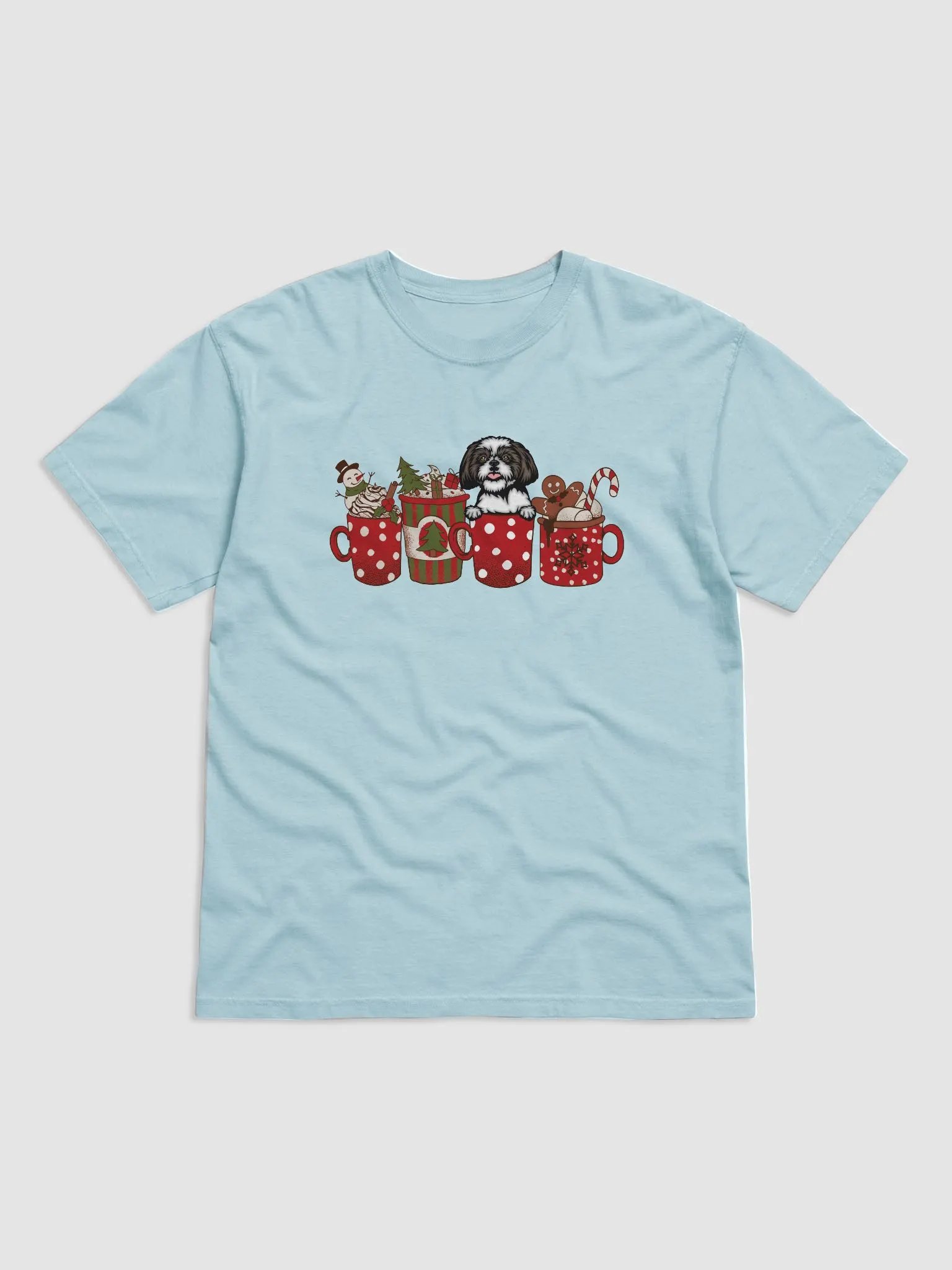 Cute Shih Tzu(3) in a Christmas Cup T-Shirt | Funny Christmas Pup in a Cup product image (9)