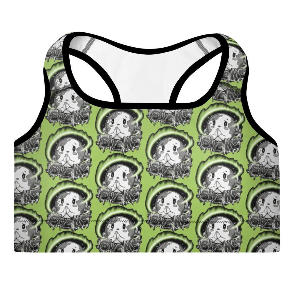 Save Me: A Plea from Planet Earth All-Over Print Padded Sports Bra 🌍 product image (8)