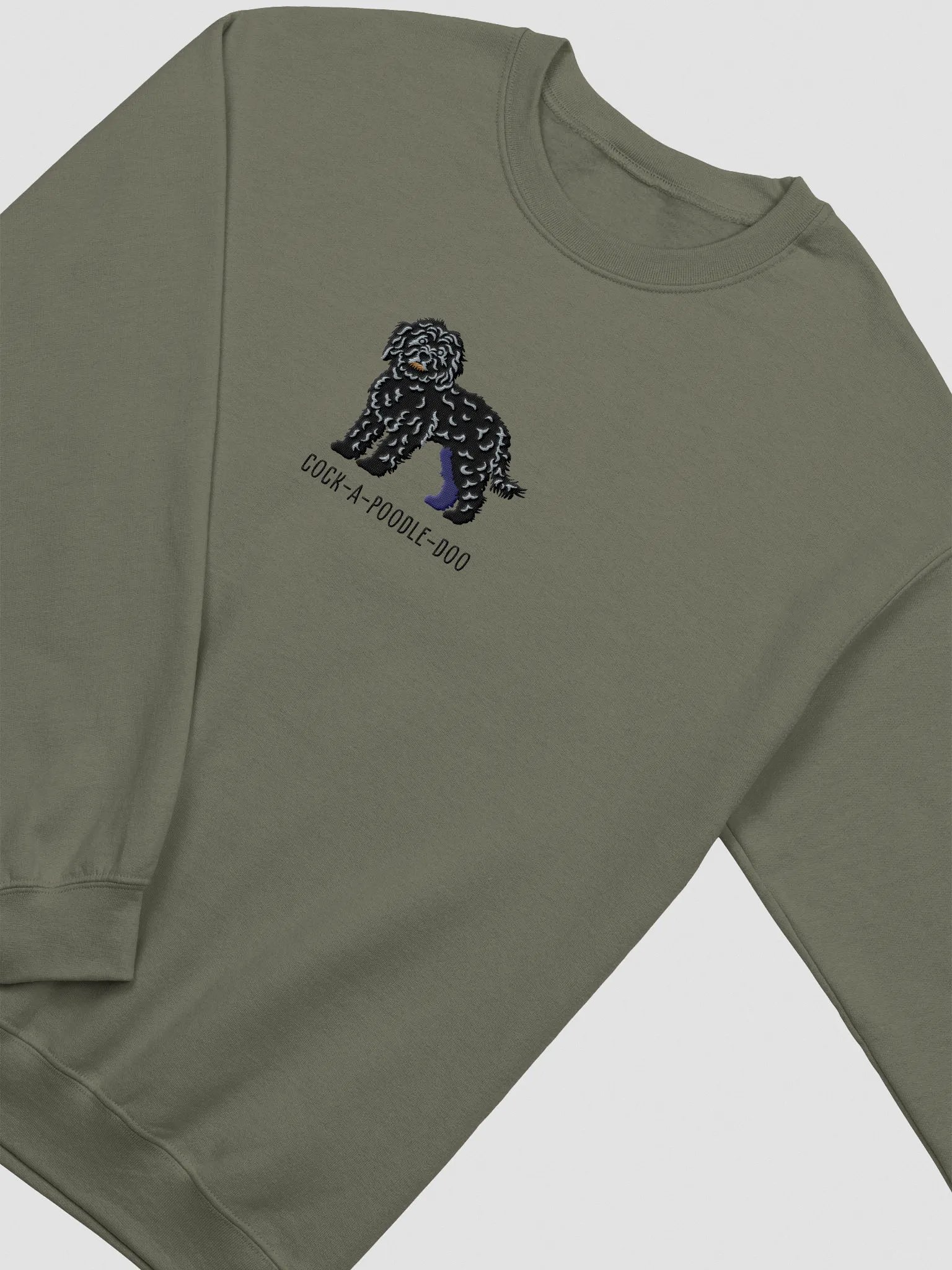 Cock-A-Poodle-Doo Sweatshirt (Embroidered) of a Cockapoo(Black) product image (6)