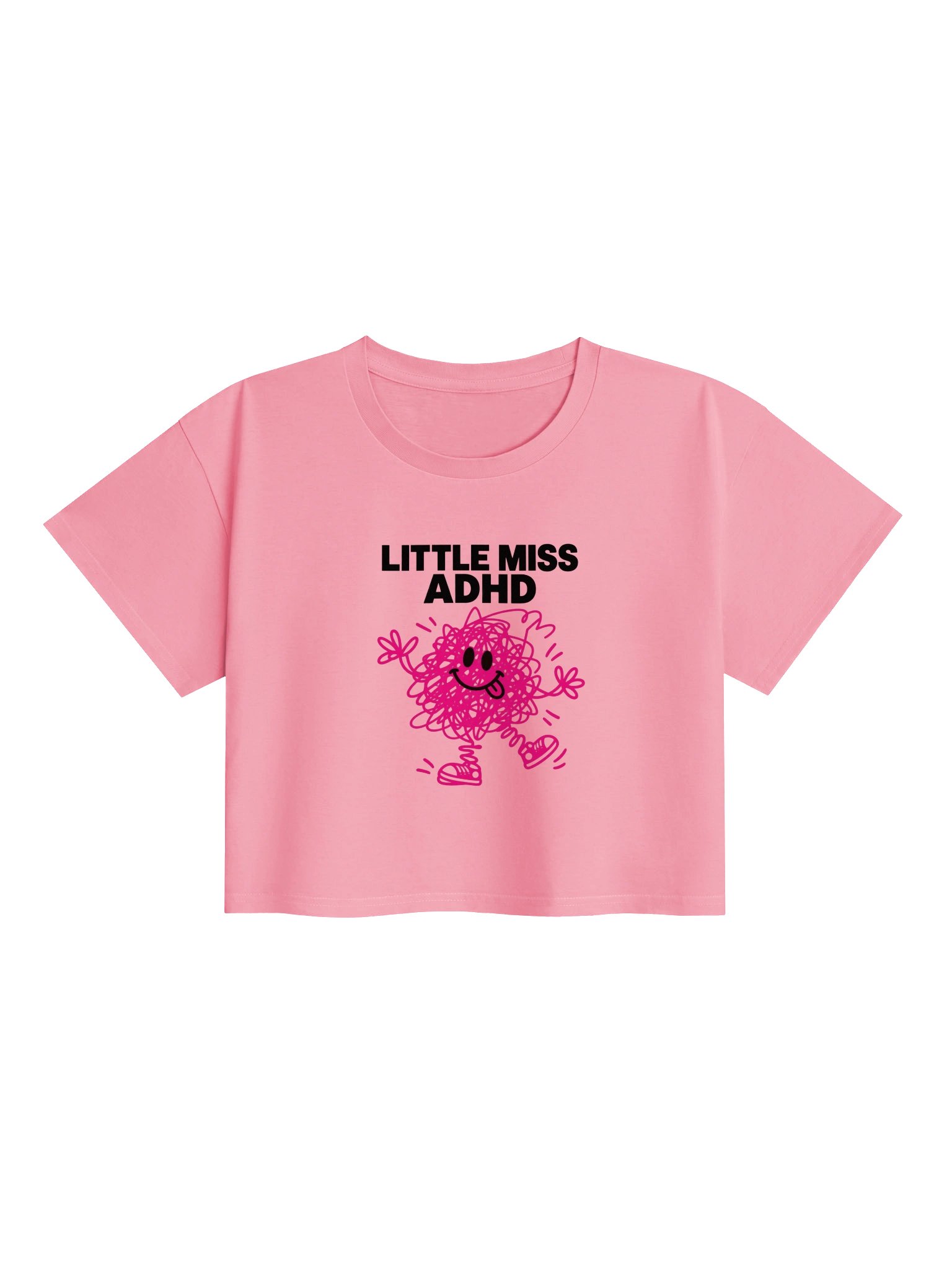Little Miss ADHD- pink crop Tee style2 product image (1)