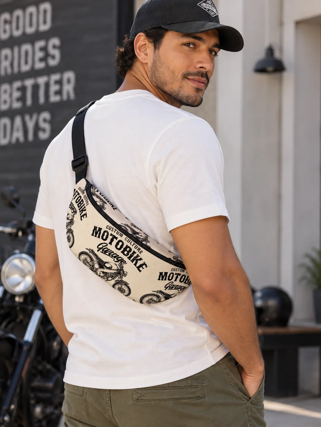 Vintage Motobike Garage Belt Bag product image (1)