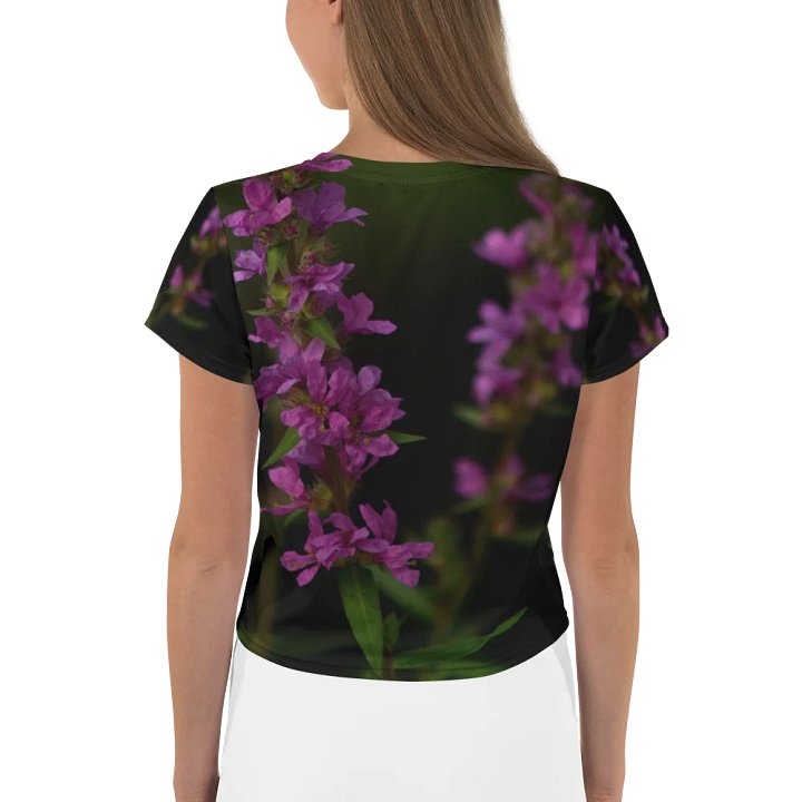 Crop top - Purple blossoms against a dark background product image (2)